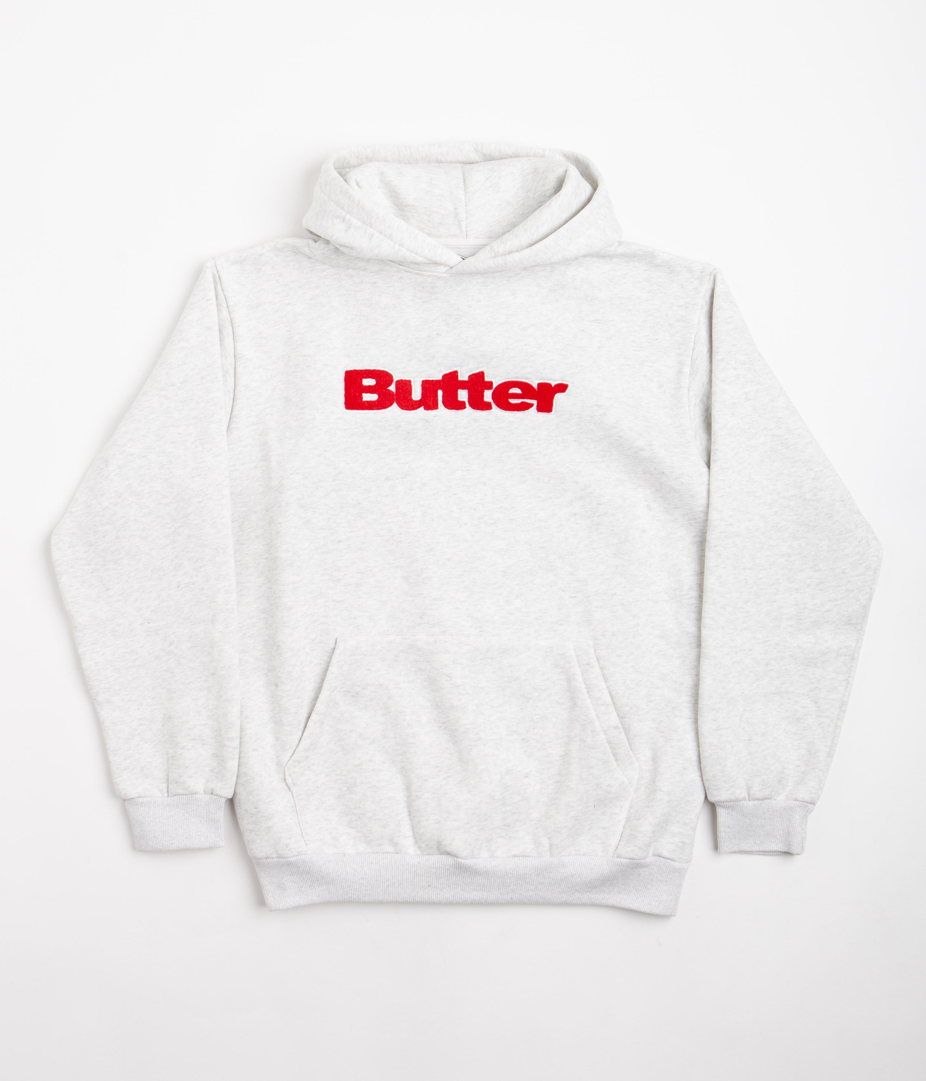 Butter Goods Chenille Logo Hoodie - Ash Grey | Soft & Cozy Pullover Sweatshirt for Men & Women | Perfect for Casual Wear, Street Style & Loungewear