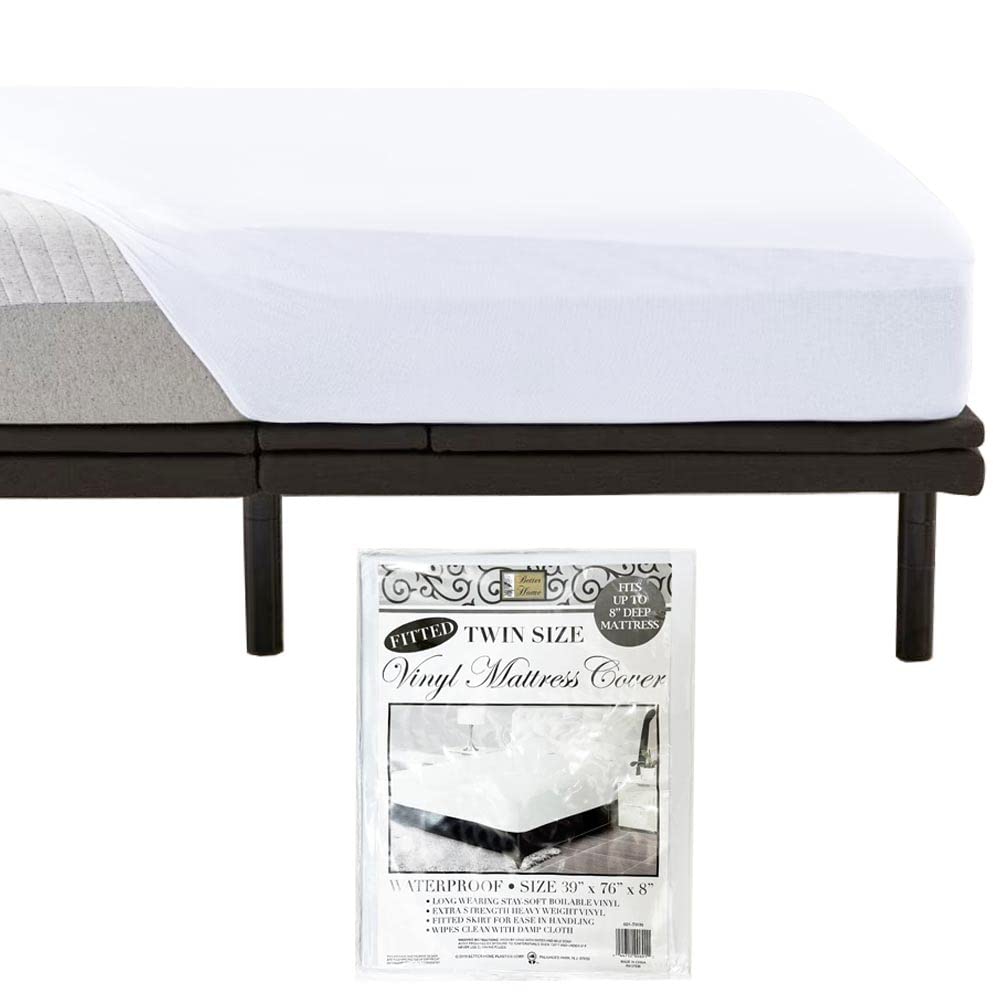 12-Pack Twin Size 100% Waterproof Mattress Protector - Heavy Duty Vinyl Fitted Sheet - Dust Mite & Allergy Proof - Ideal for Kids, Dorms, Guest Beds & Incontinence Protection