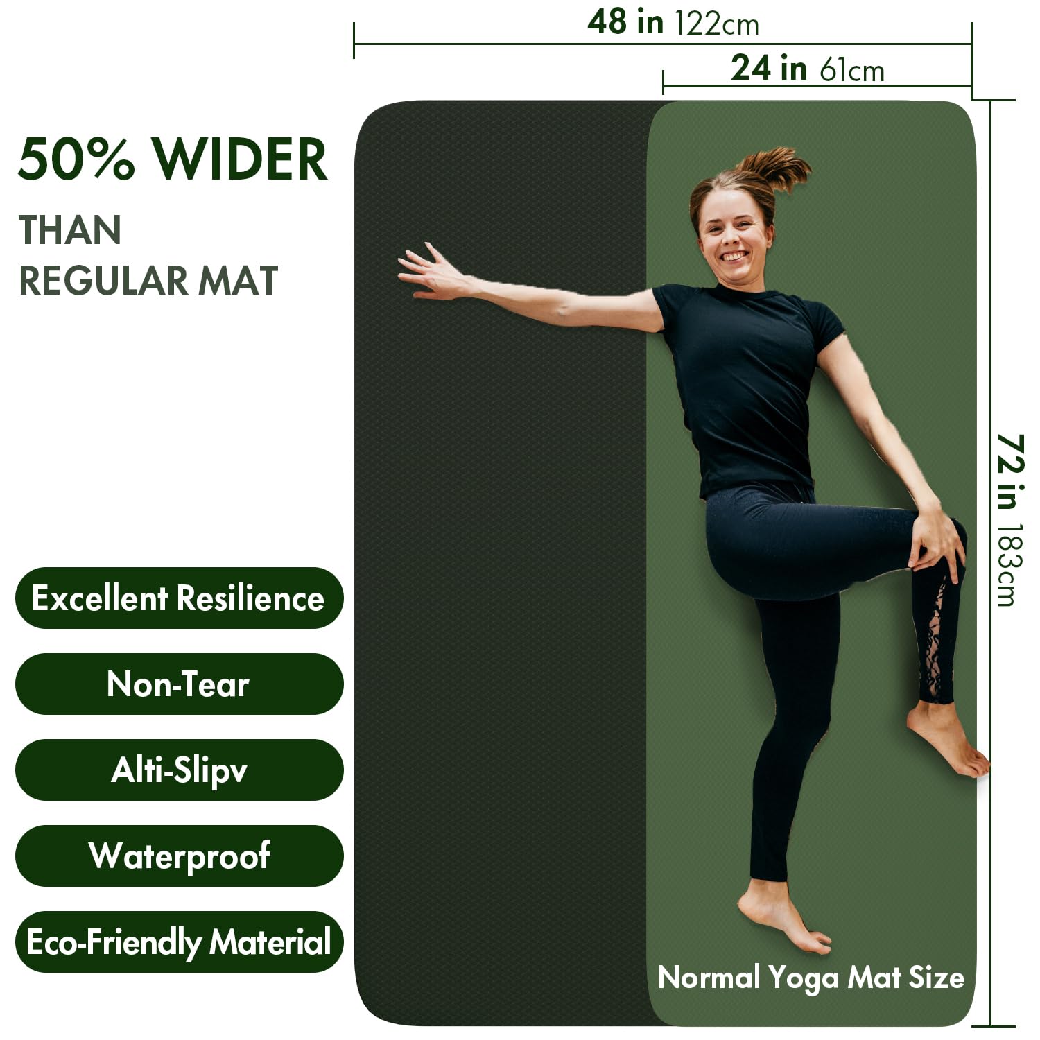 Premium FrenzyBird Extra Large Yoga Mat 6'x4' (72