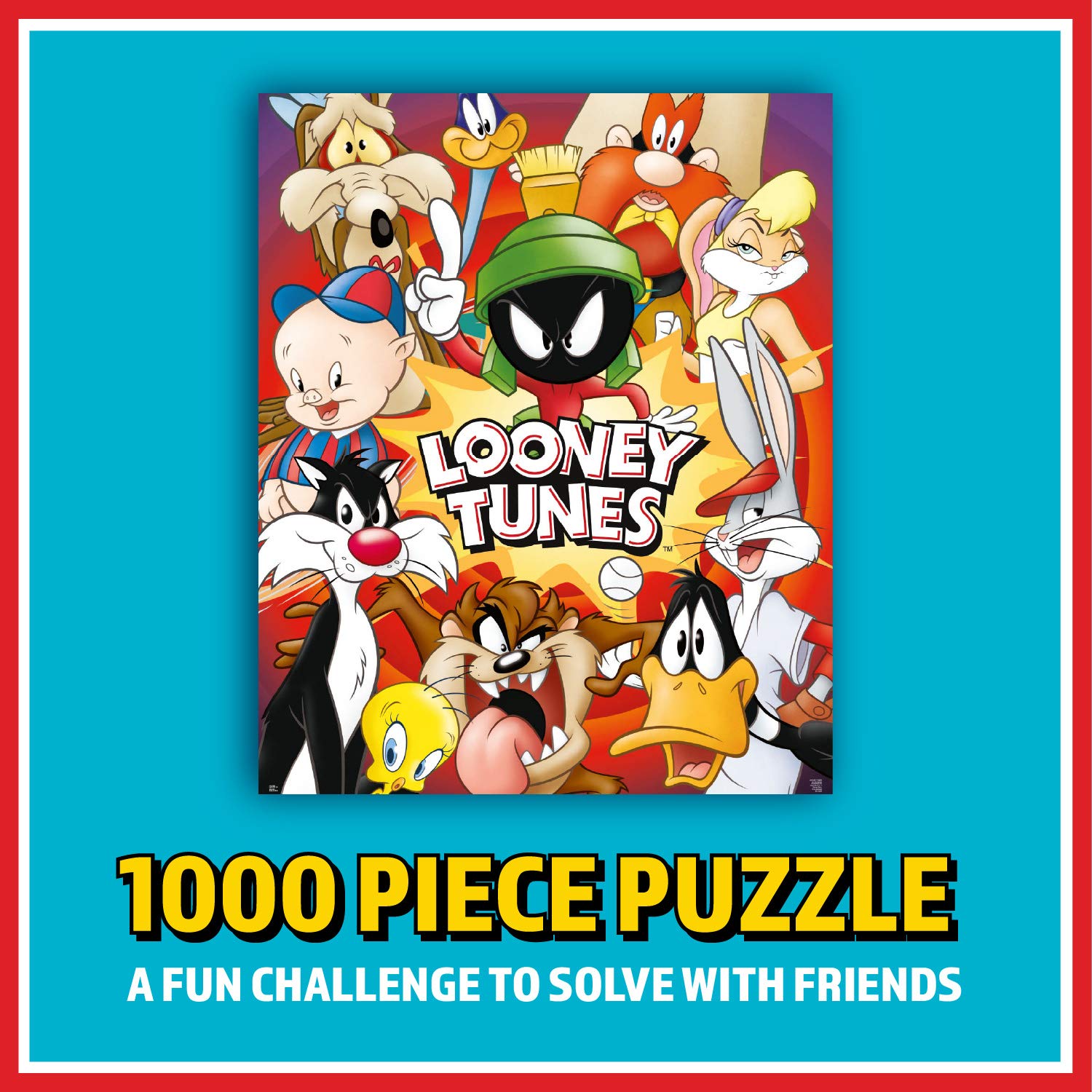 Paladone 1000-Piece Looney Tunes Jigsaw Puzzle for Adults & Kids – Fun Family Game Night Activity, Home Decor & Stress Relief
