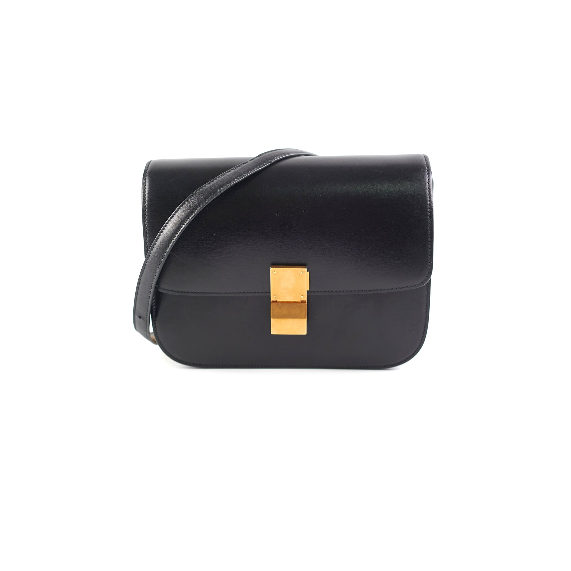 Celine Medium Box Bag in Black | Genuine Leather Crossbody Handbag for Women | Perfect for Work, Travel & Everyday Use