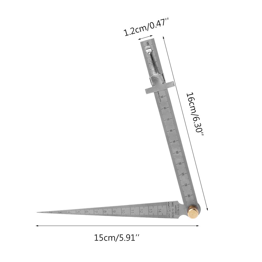 Youngy 2-in-1 Metric Taper Welding Feeler Gauge & Depth Ruler - Stainless Steel Gap & Hole Measurement Tool for Automotive, Metalworking & DIY Projects