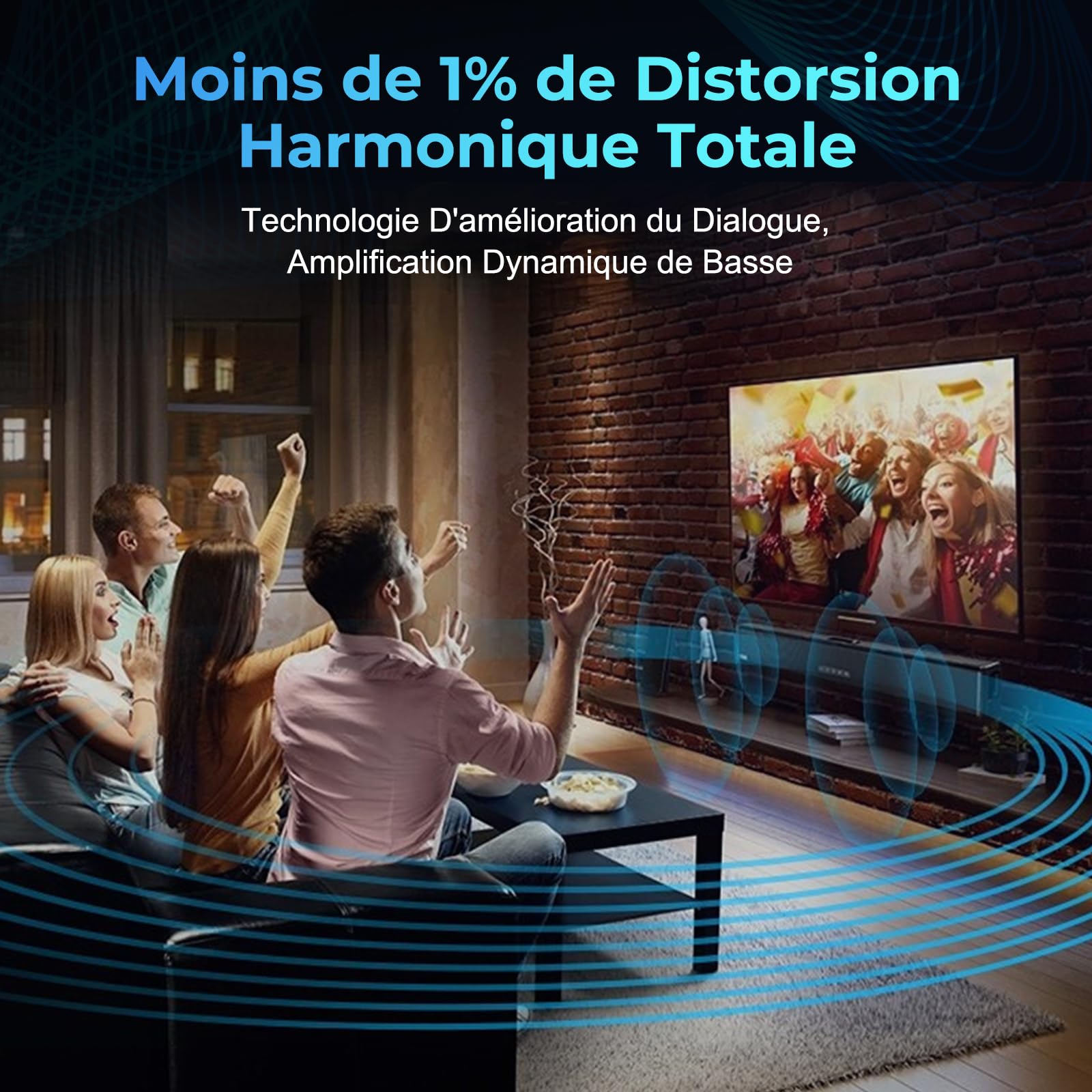 OXS S3 Soundbar for TV with Bluetooth 5.0, Dynamic Bass, 3D Surround Sound, Dialogue Enhancement - AUX/Optical/Coaxial Input, Multiple Sound Modes, Wall Mountable - Perfect for Home Theater & Movie Nights