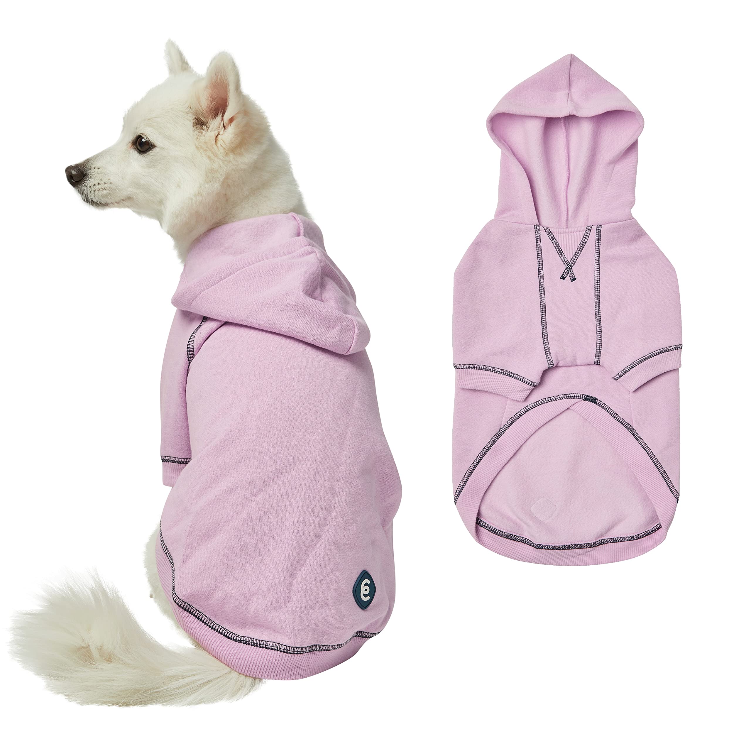Blueberry Pet Essentials 2023 New Soft & Comfy Cotton Blend Dog Hoodie Sweatshirt - Pink Lilac, 20
