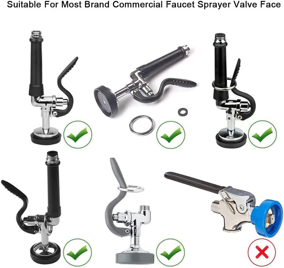 TBER Grey Pre-Rinse Spray Valve Repair Kit - Replacement Parts for Commercial Kitchen Sink Sprayer, Spray Face Bumper & Screw (Grey) | Durable Fix for Restaurant, Cafe & Food Service Sinks