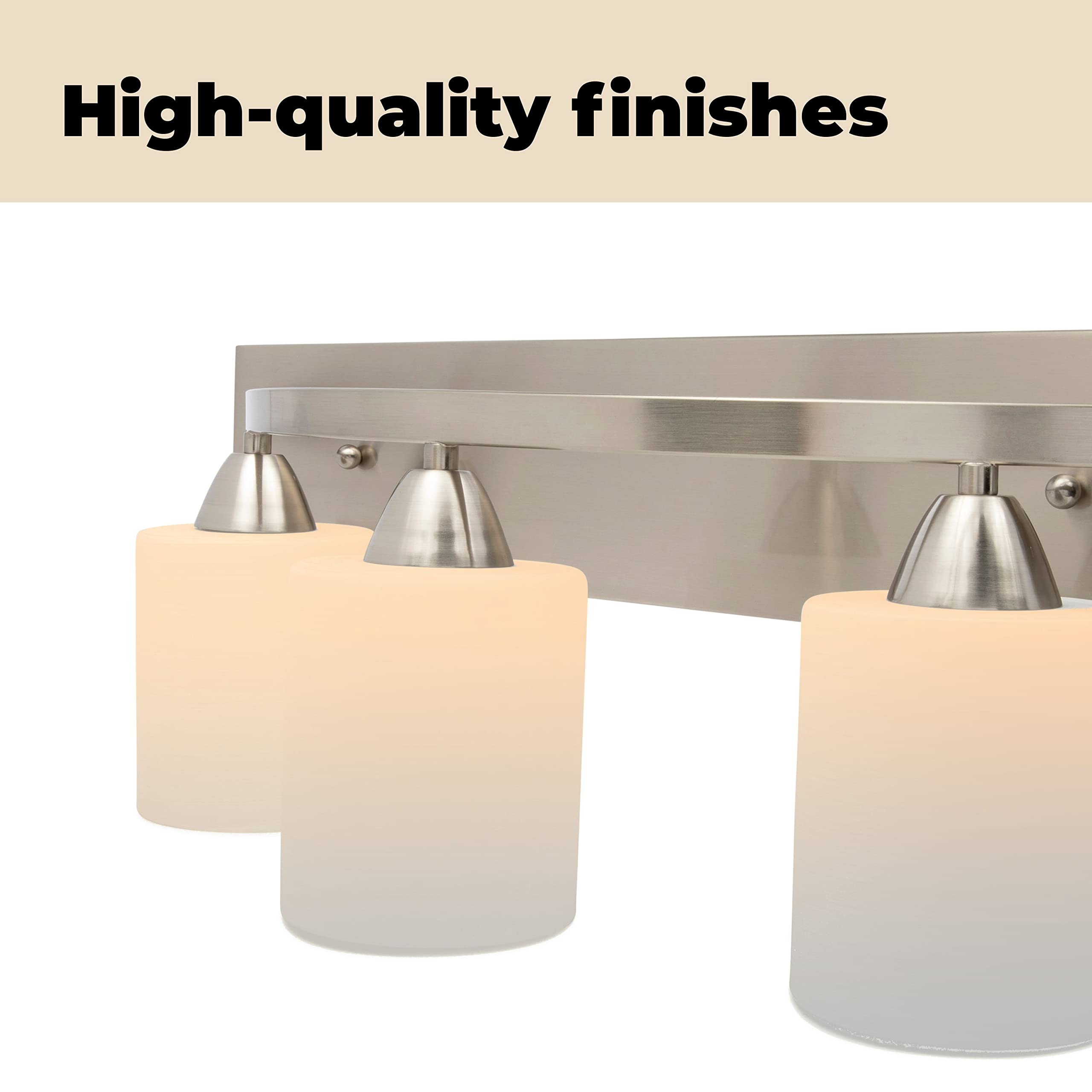 Modern Bathroom Vanity Light Bar - Brushed Nickel 3-Light for Mirror Lighting