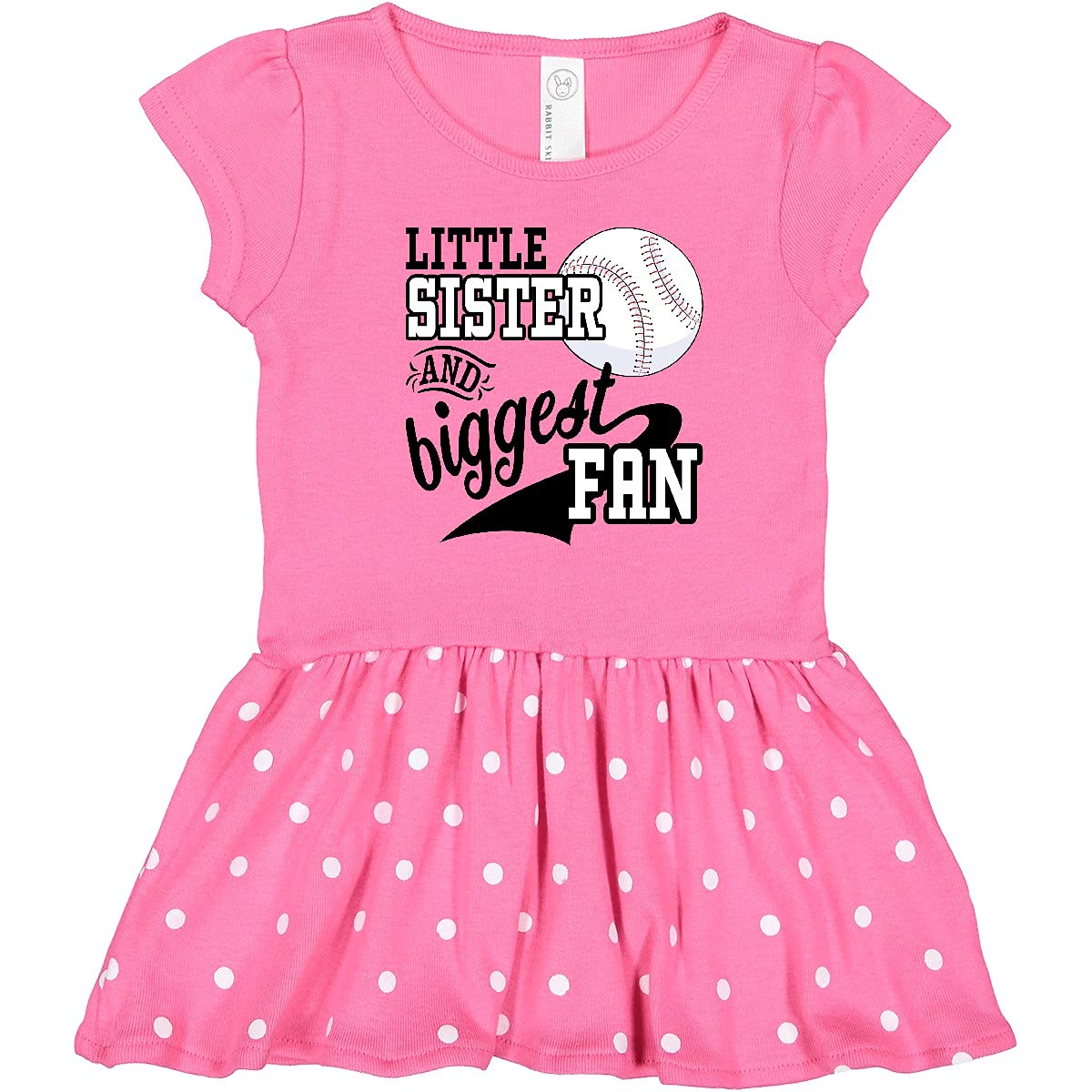 Inktastic Little Sister and Biggest Baseball Fan Toddler Dress - Cute & Comfortable Baseball-Themed Outfit for Girls, Perfect for Game Day, Playdates & Family Events