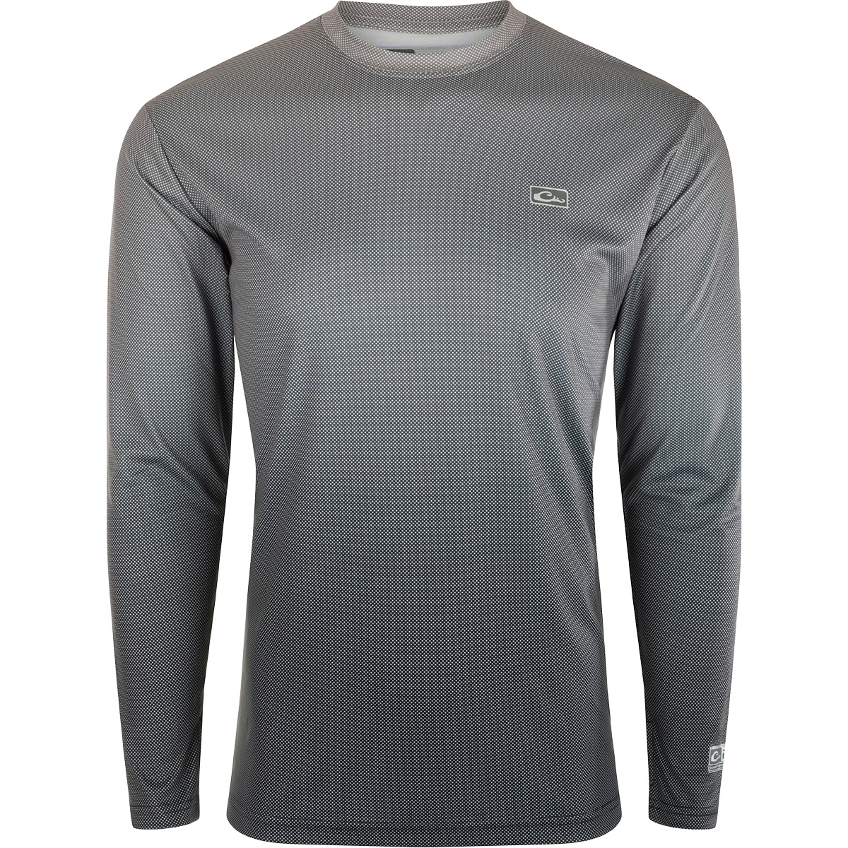 Performance Ombre Dot Long Sleeve Crew Neck T-Shirt for Women - Stylish Casual & Workout Top for Yoga, Running, and Everyday Wear