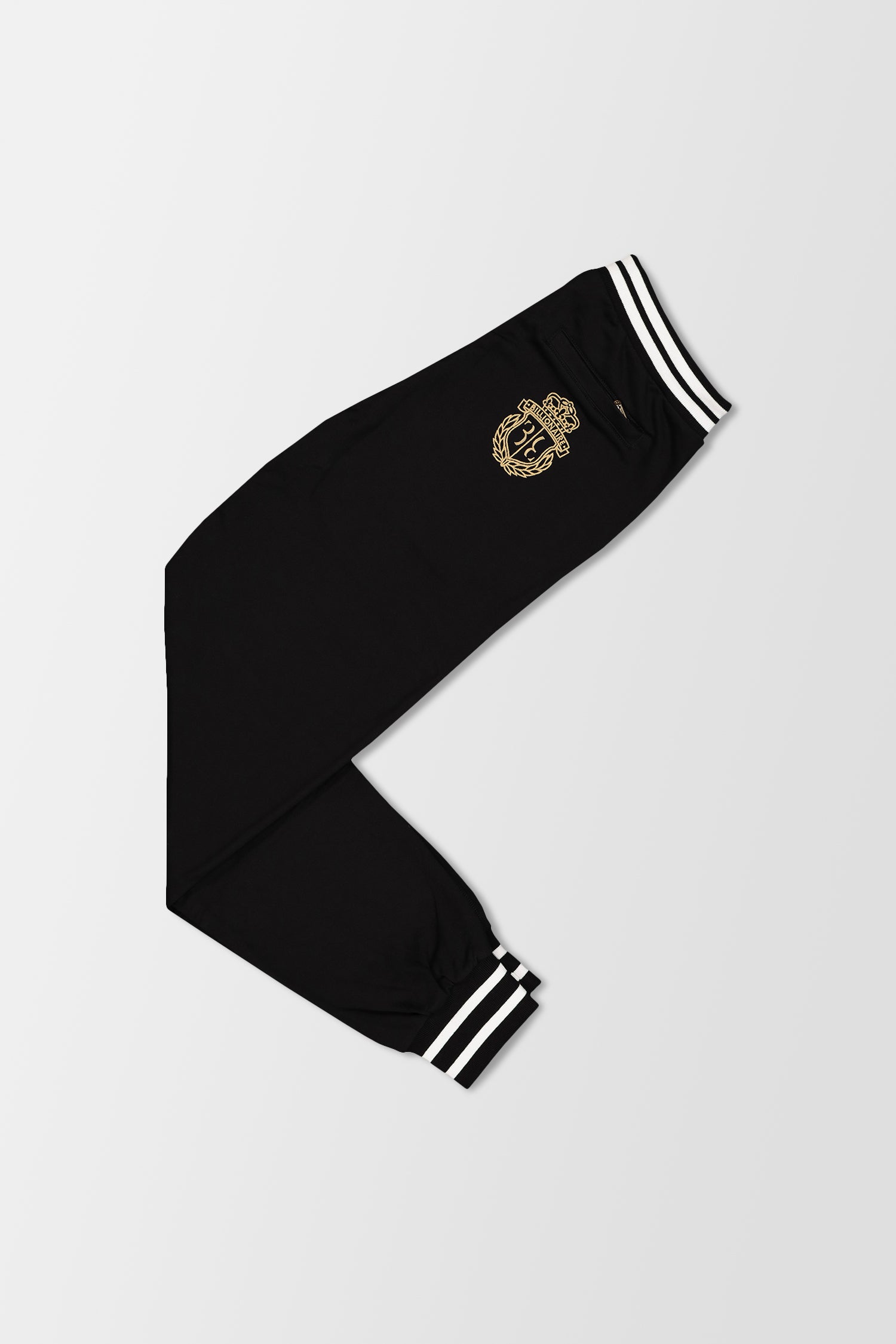 Billionaire Black and Gold Crest Jogging Pants for Men - Stylish Athletic Trousers for Running, Gym Workouts & Casual Wear