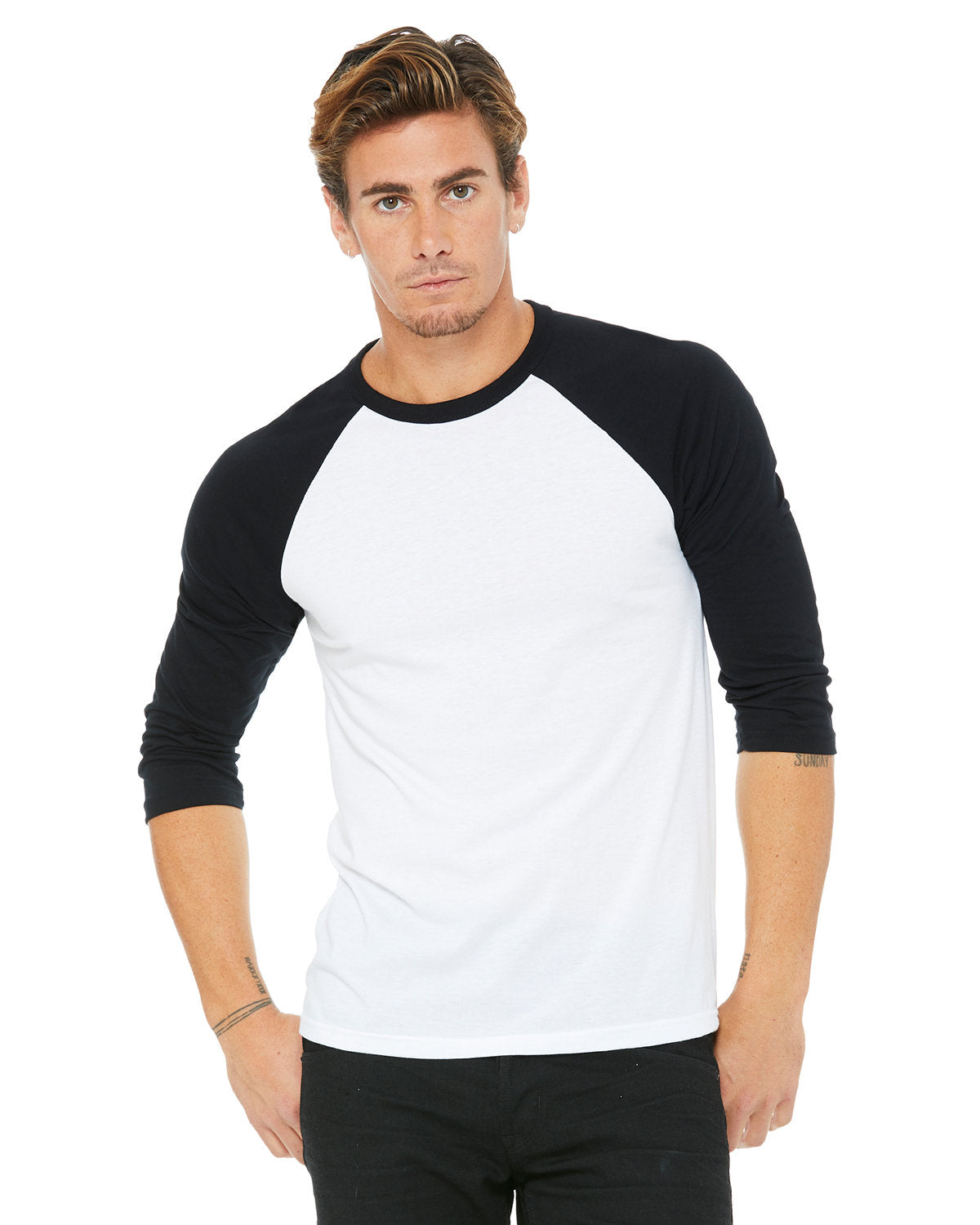 Bella + Canvas 3200 Unisex 3/4 Sleeve Baseball Tee - Soft Cotton Blend Jersey for Men & Women - Perfect for Casual Wear, Sports & Team Uniforms