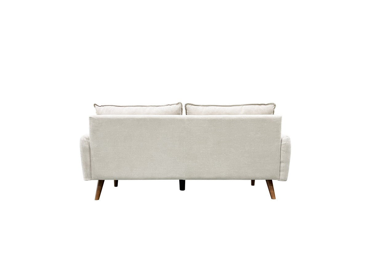 3-Seater Beige Sofa - Modern Comfortable Couch for Living Room, Lounge & Office - Soft Fabric Upholstery with Sturdy Frame