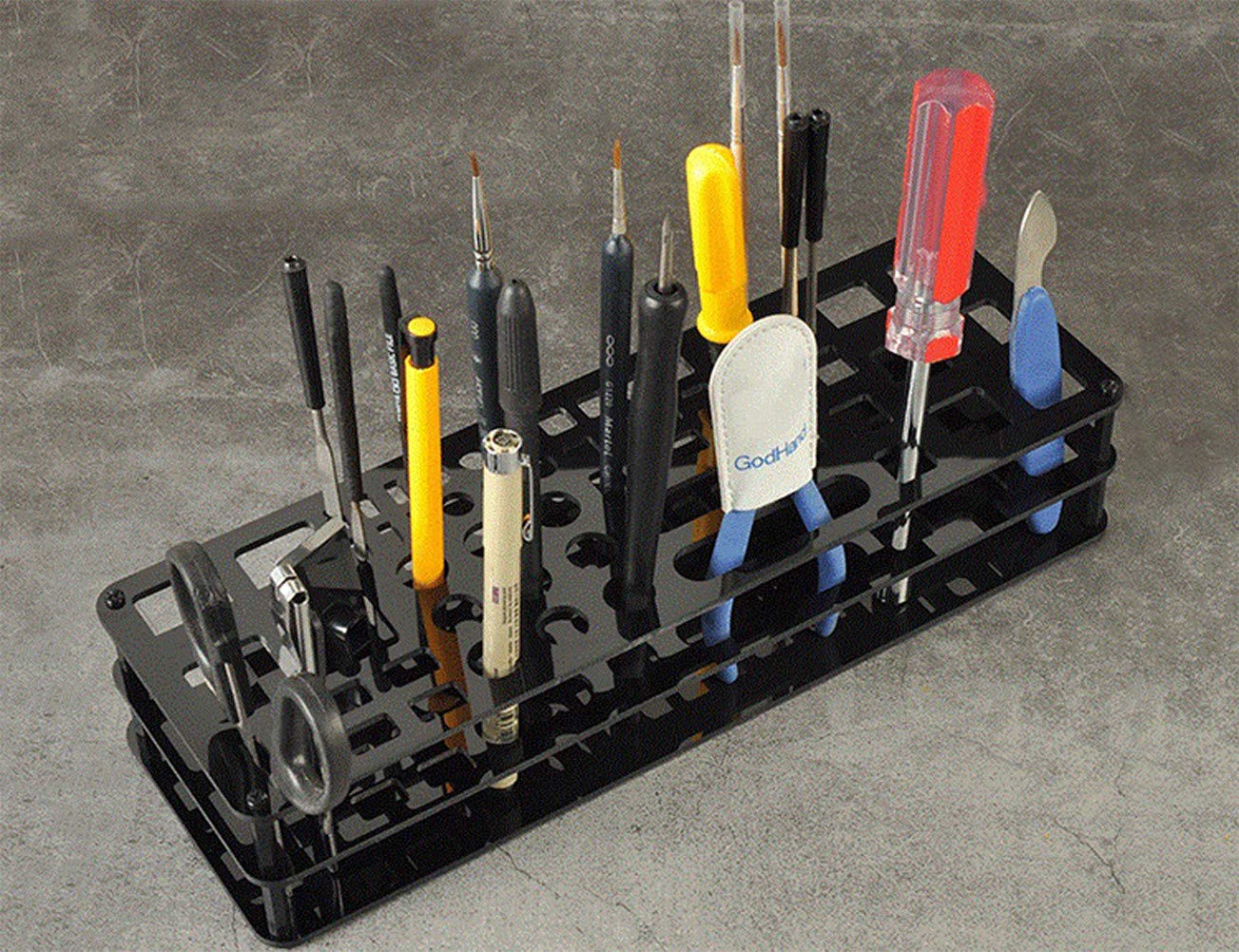 63-Hole Acrylic Screwdriver Organizer & Storage Rack - Multi-Functional Hex/Cross Screwdriver Holder for RC Tools & Workshop Organization | Perfect for DIY Projects, Home Repairs & Professional Tool Storage