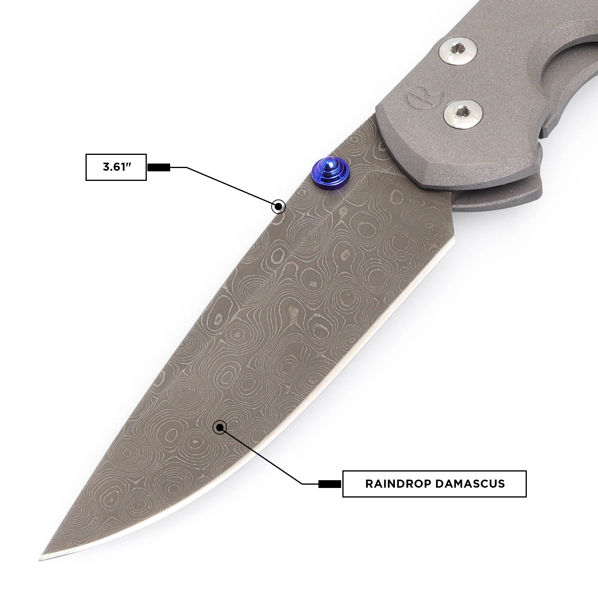 Chris Reeve Knives Large Sebenza 31 Plain Raindrop Damascus Folding Pocket Knife - Premium EDC for Outdoor, Camping & Everyday Carry