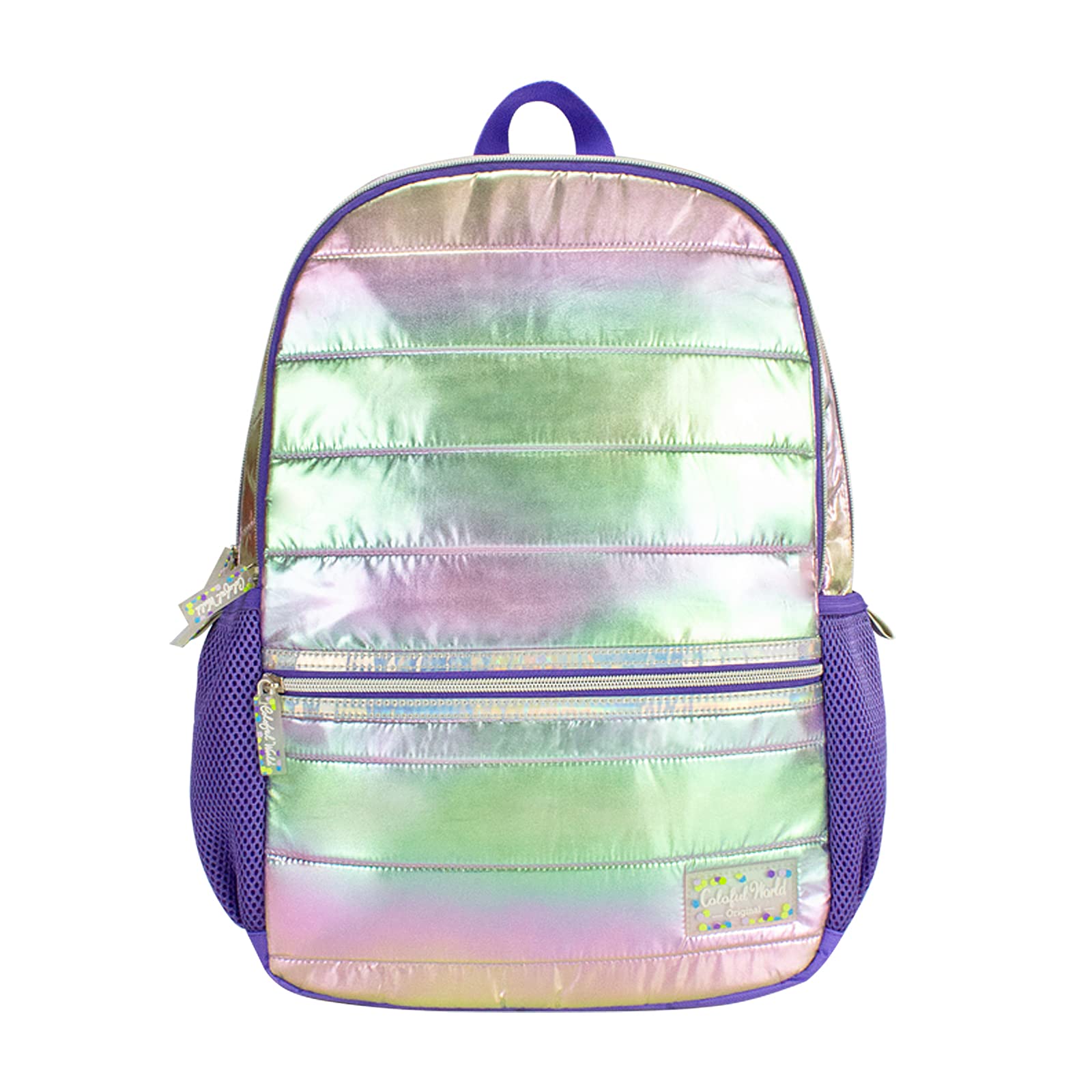 Holographic Girls Backpack - Lightweight School Bag for Kids & Teens in Purple | Perfect for School, Travel & Daily Use