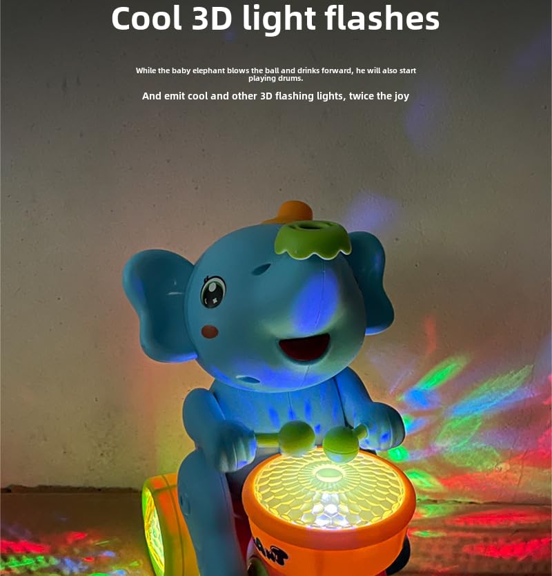 Electric Ride-On Elephant Toy for Kids with LED Lights & Sounds - Yellow Battery-Powered Toy Car for Indoor & Outdoor Play - Perfect Birthday Gift for Toddlers & Preschoolers
