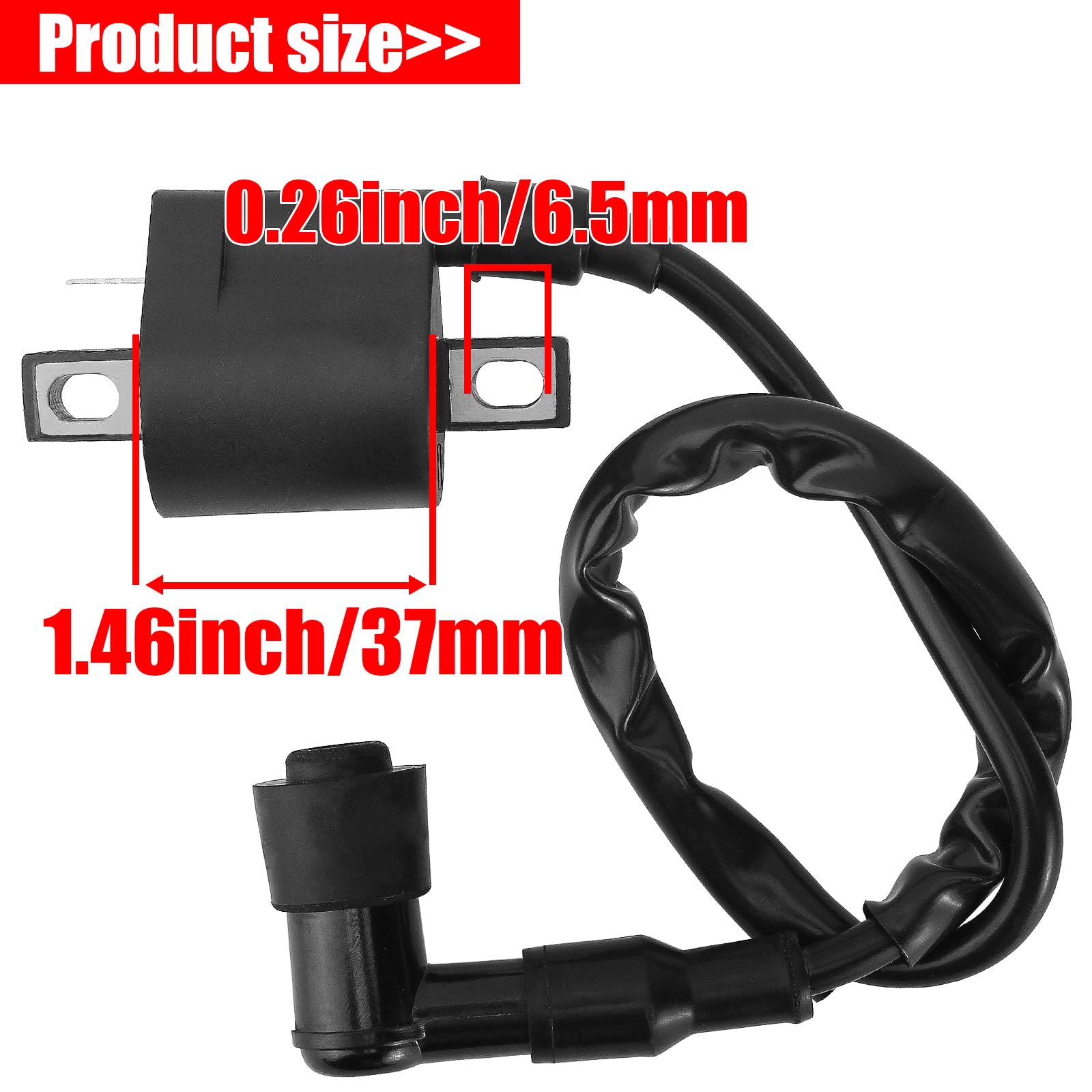 High-Performance Ignition Coil for Yamaha Bear Tracker, Trail Boss, Warrior, Big Bear, Raptor, TTR125, YFM350, ATC185S, ATC200 - Compatible with YFM 250, 330, 350 & ATC 185S, 200, 200ES, 200S - Perfect for Off-Road, Trail Riding & ATV Maintenance