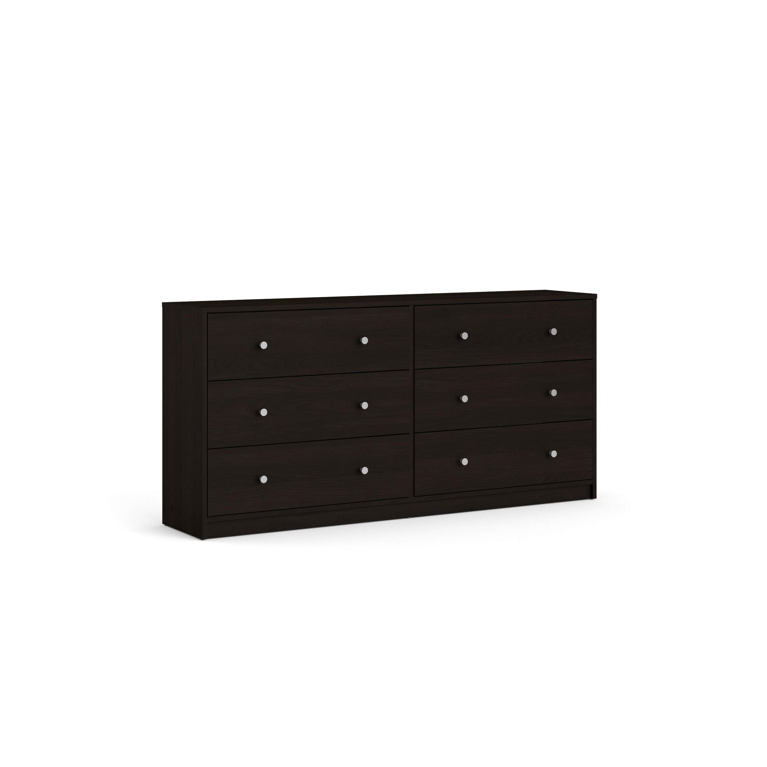 Tvilum 6-Drawer Double Dresser in Coffee Finish - Modern Bedroom Storage Solution for Clothes & Accessories | Perfect for Master Bedroom, Guest Room & Dorm Organization