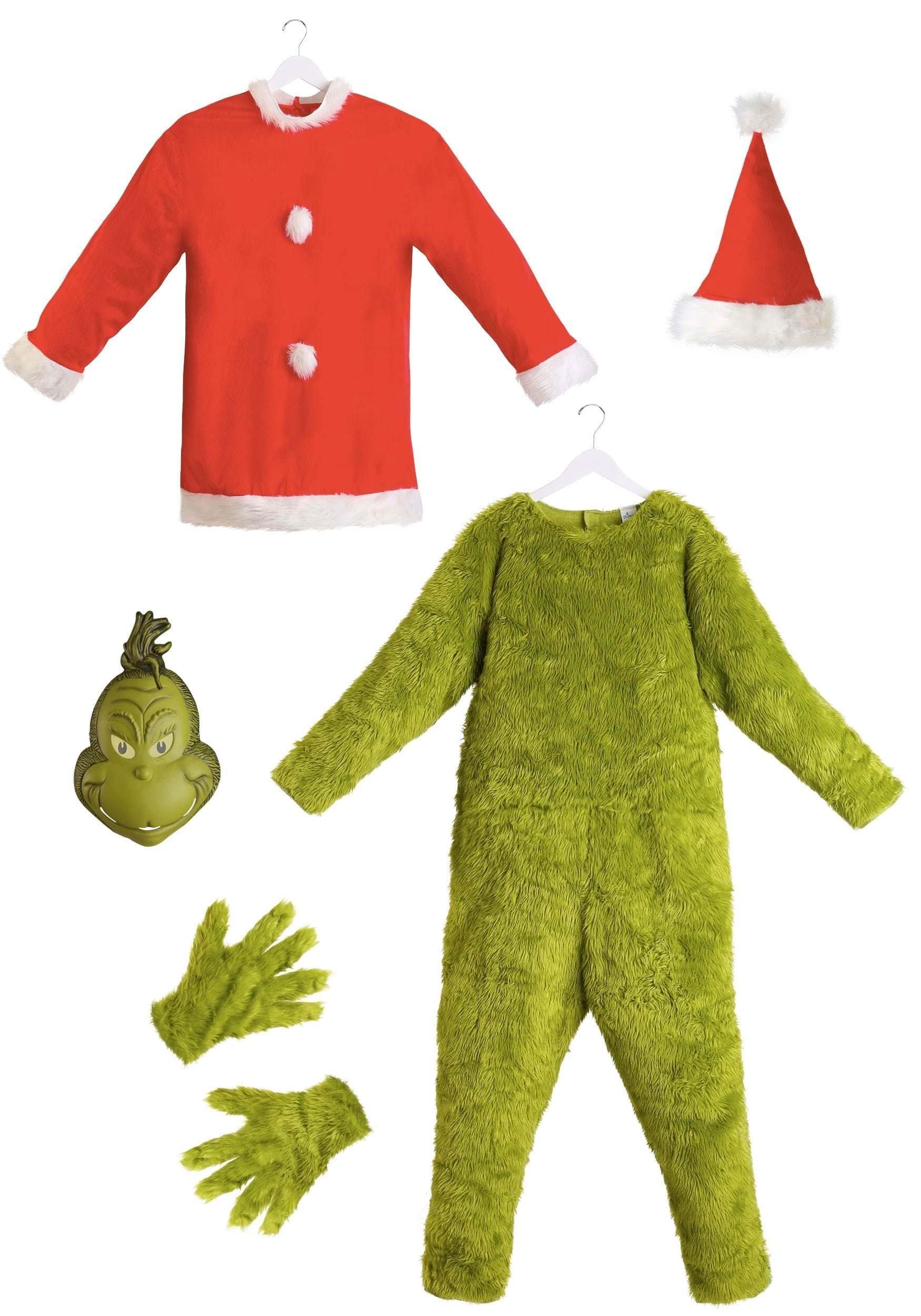 Dr. Seuss The Grinch Santa Deluxe Costume with Mask - XXL Size for Adults | Christmas Party Outfit, Holiday Cosplay, and Festive Costume Events