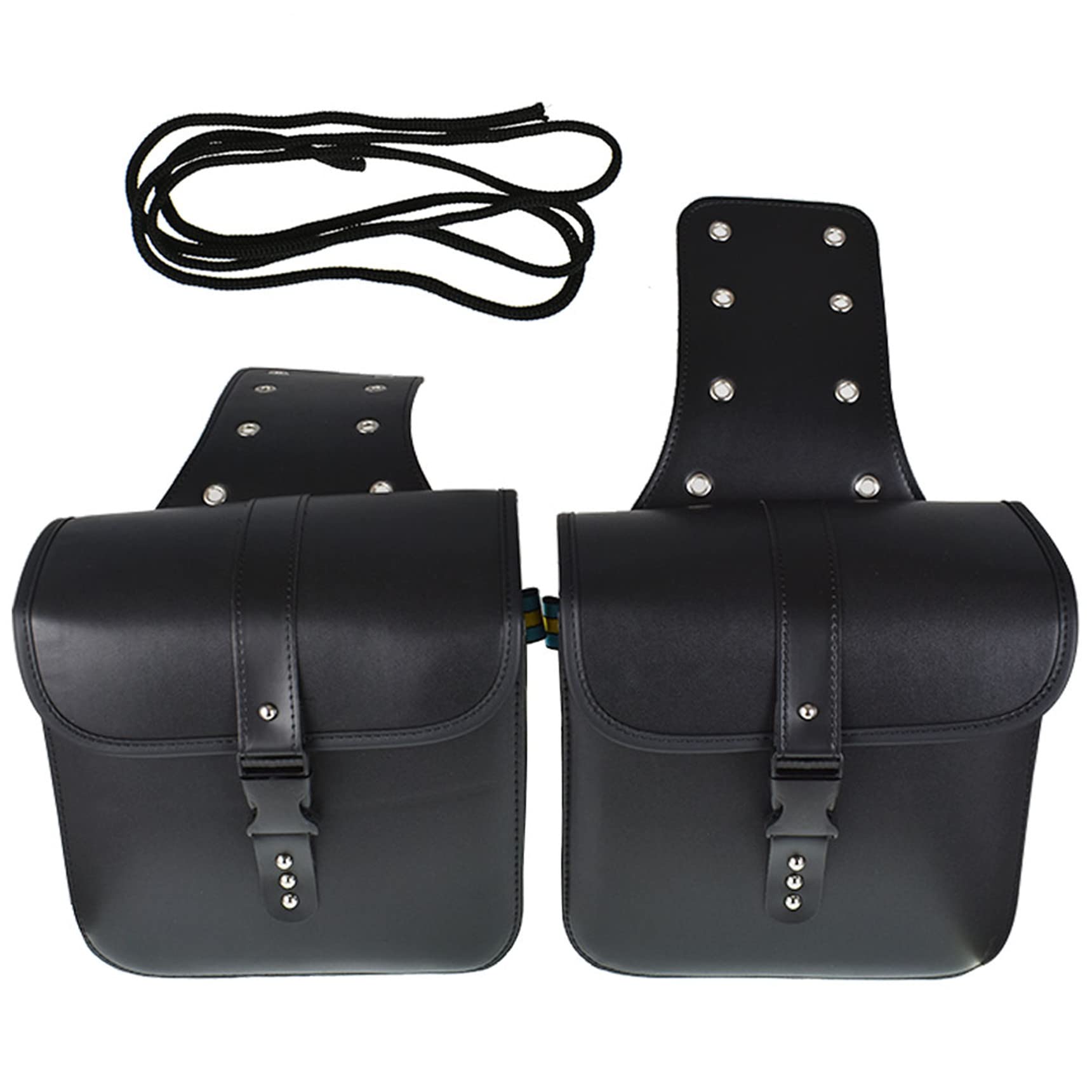 2 Pack PU Leather Motorcycle Saddlebags - Waterproof Storage Luggage Bags for Harley Sportster 883 & Dyna - Perfect for Road Trips & Daily Commuting