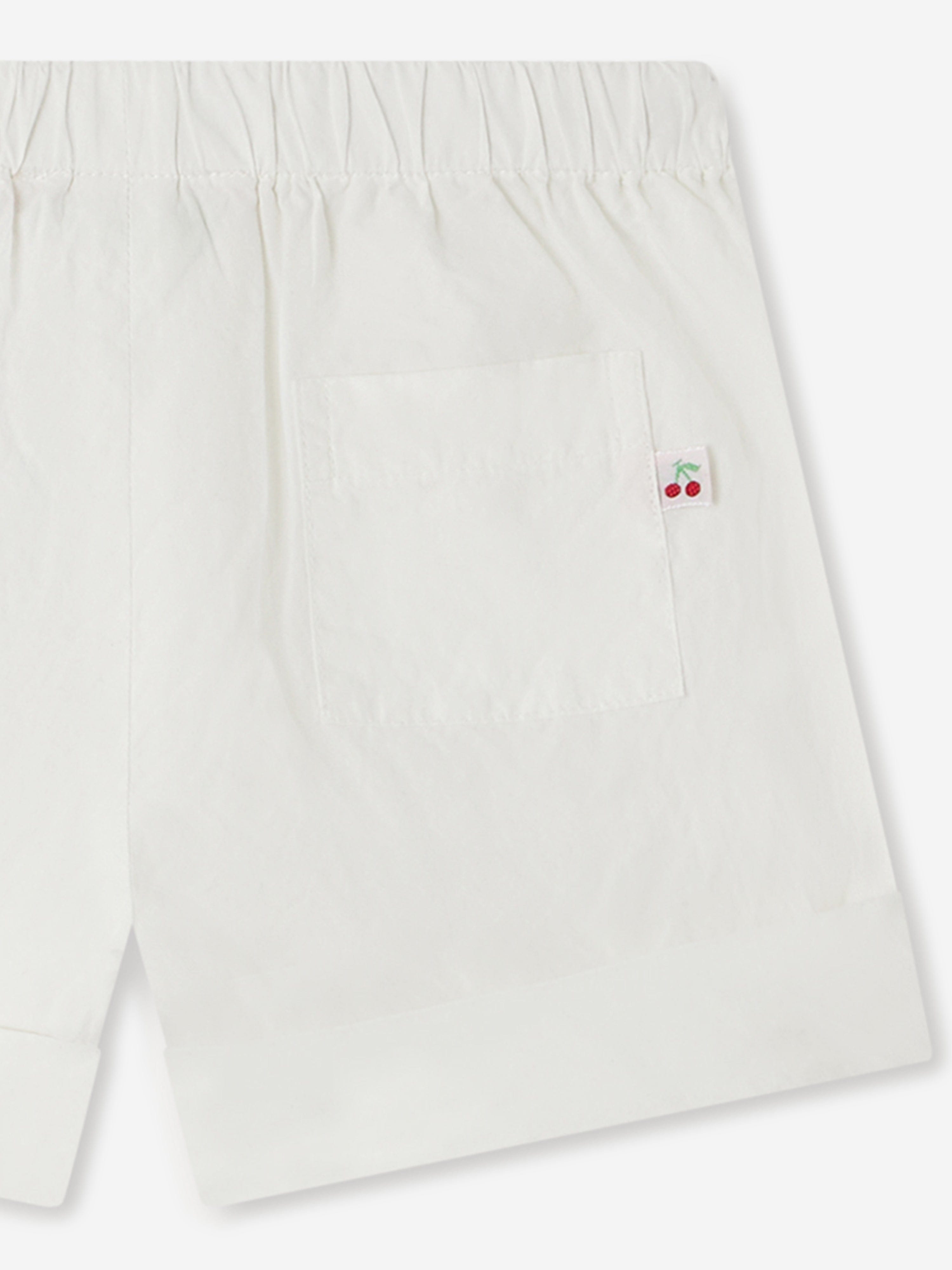 Baby Girls Ecandy Shorts in White - Soft & Comfortable Cotton Shorts for Toddlers - Perfect for Playtime, Summer Outfits & Casual Wear