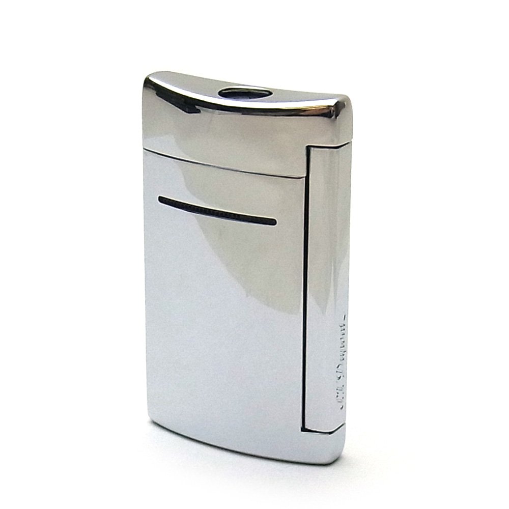 ST Dupont Minijet Chrome Grey Torch Flame Lighter - Premium Butane Lighter for Cigars, Cigarettes & Outdoor Use - Perfect for Smoking Accessories, Gifts & Collectors