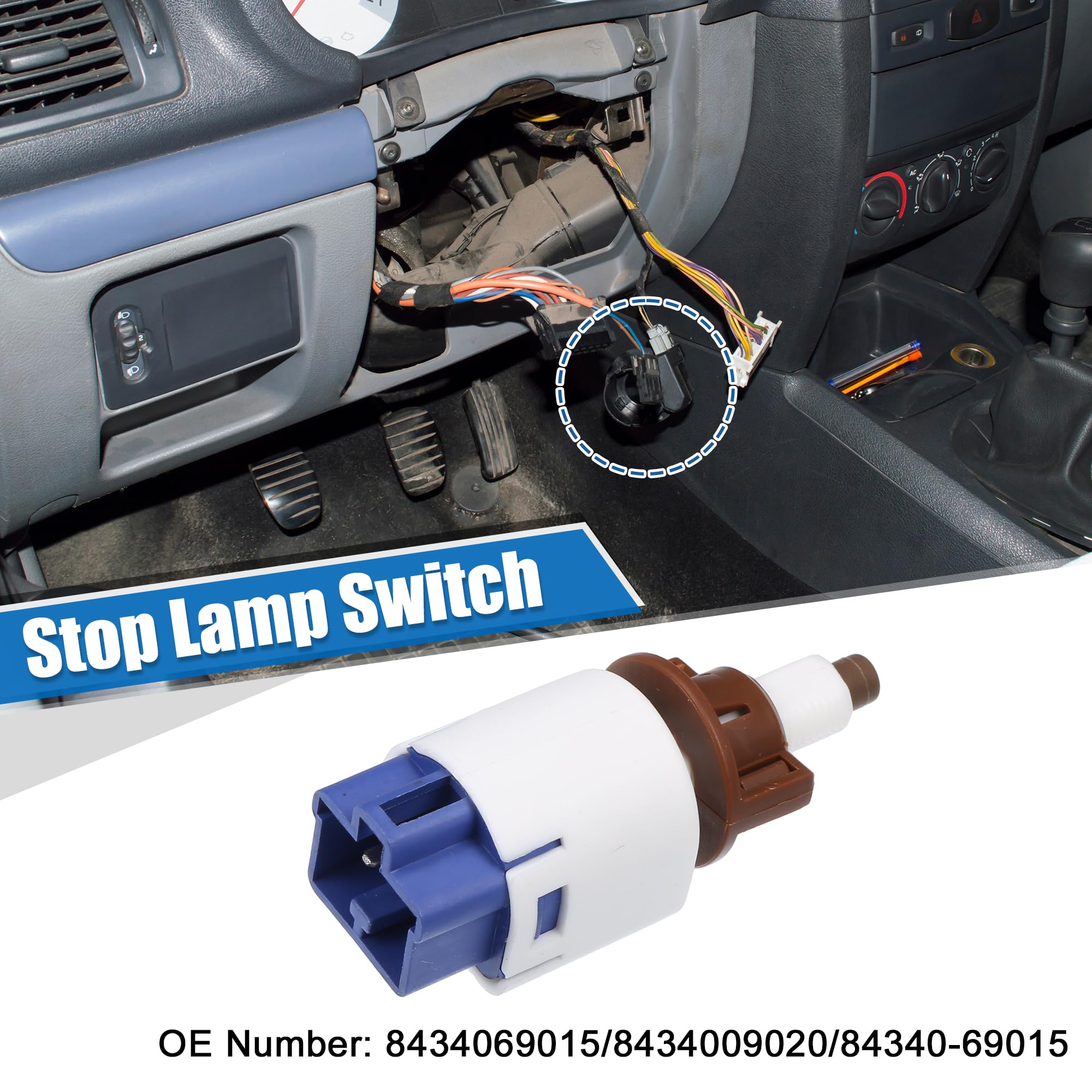 X AUTOHAUX Brake Light Switch Replacement for Toyota 4Runner 2003-2013 & Avalon 2005-2012 - Compatible with Part Numbers 84340-69015 & 84340-09020 - Easy Installation for Improved Safety & Night Driving