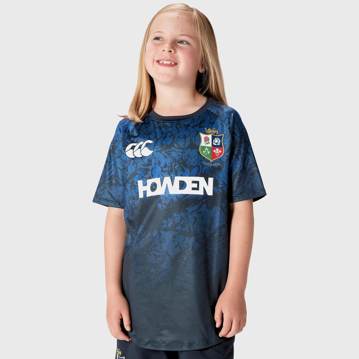 Canterbury British & Irish Lions Kids Superlight T-Shirt - Navy Blue Rugby Jersey for Boys & Girls - Perfect for Sports, Training & Casual Wear
