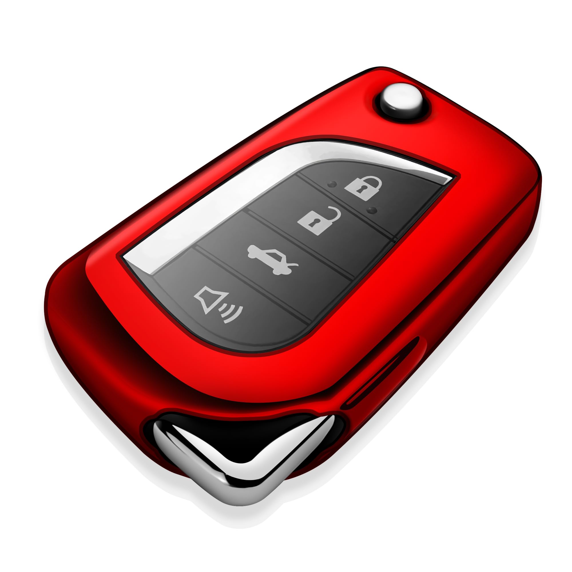 Premium Soft TPU Key Fob Cover for Toyota - Compatible with 2018-2020 Camry SE/LE, RAV4 SE, Corolla SE/LE Smart Key (Red) - Durable Protection & Stylish Design for Everyday Use