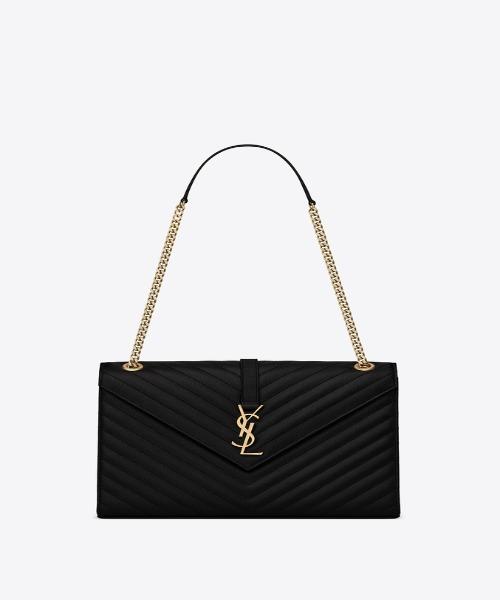 Saint Laurent Classic Medium College Bag - Blue & Gold Monogram Leather Shoulder Bag for Women | Perfect for Work, Travel & Everyday Luxury