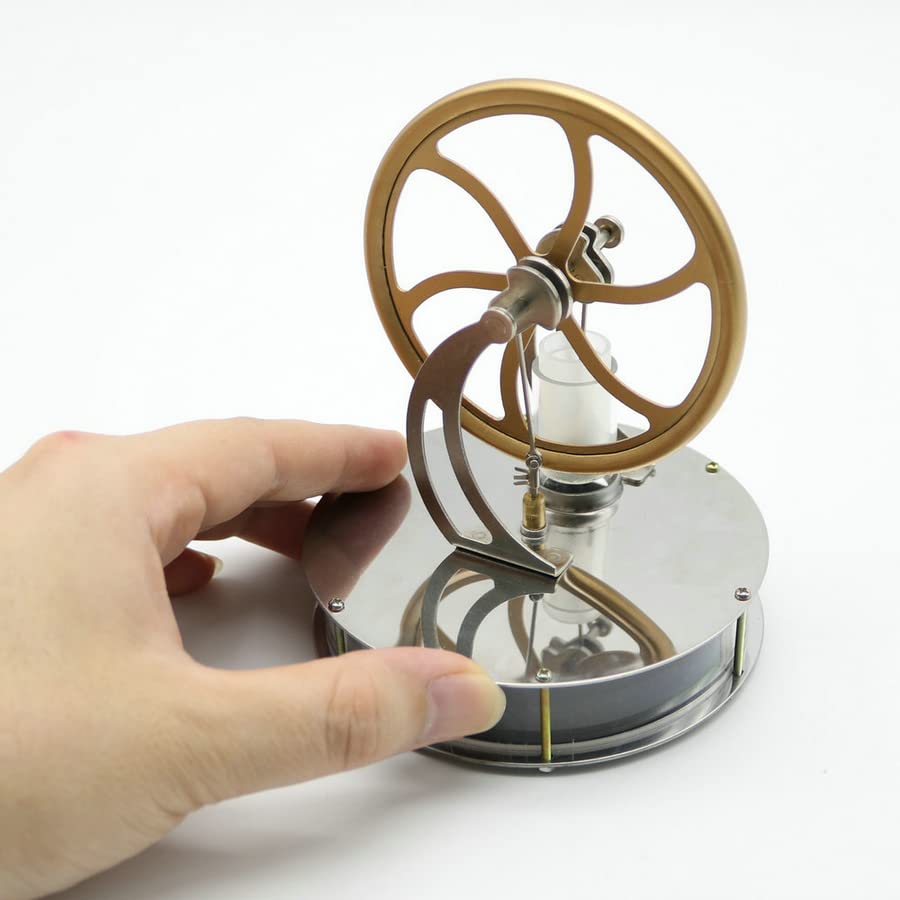 Mini Low Temperature Stirling Engine Model - Educational DIY Steam Heat Powered Motor Kit for Science Experiments & STEM Learning