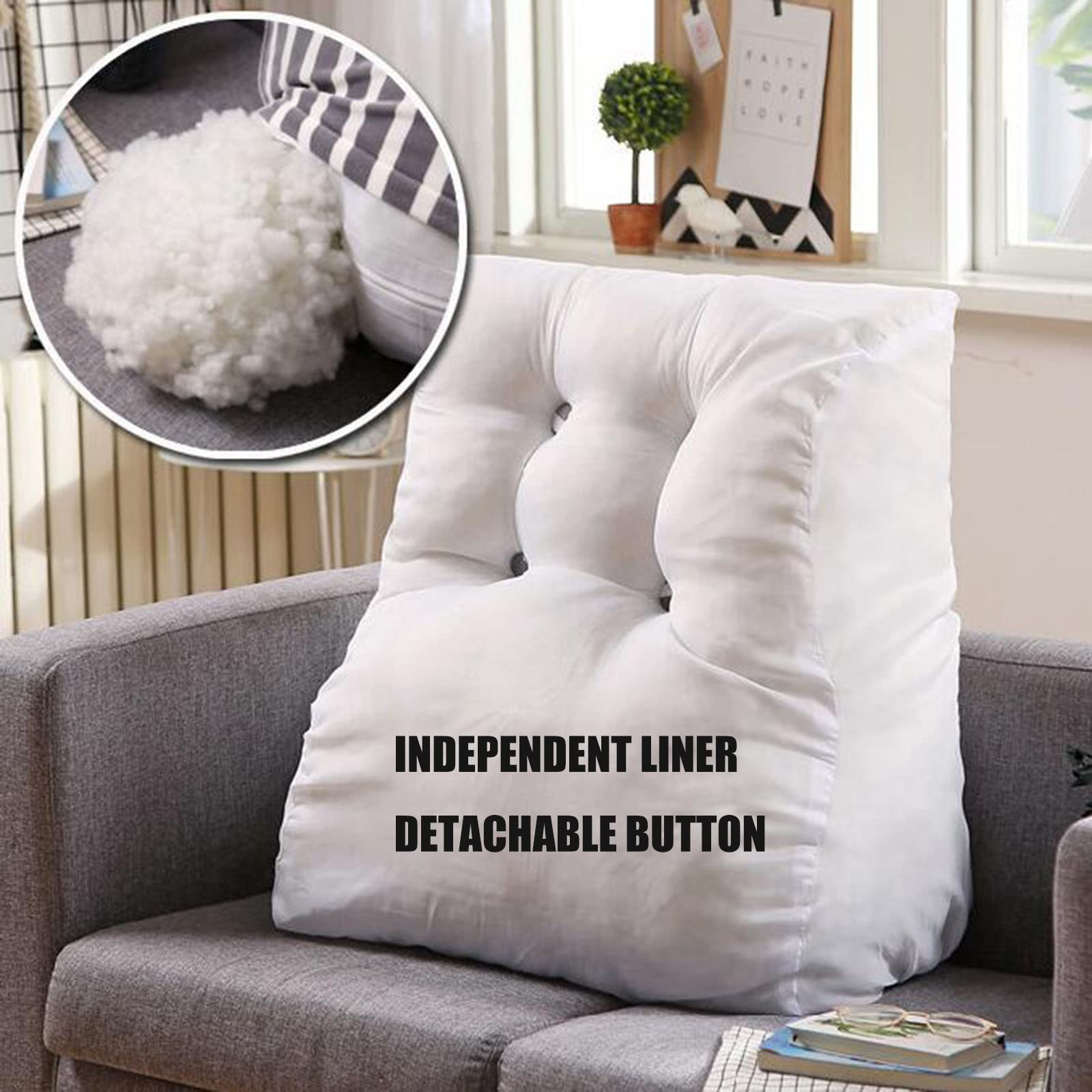 **Adjustable Bed Wedge Pillow for Sleeping & Reading - 17.7