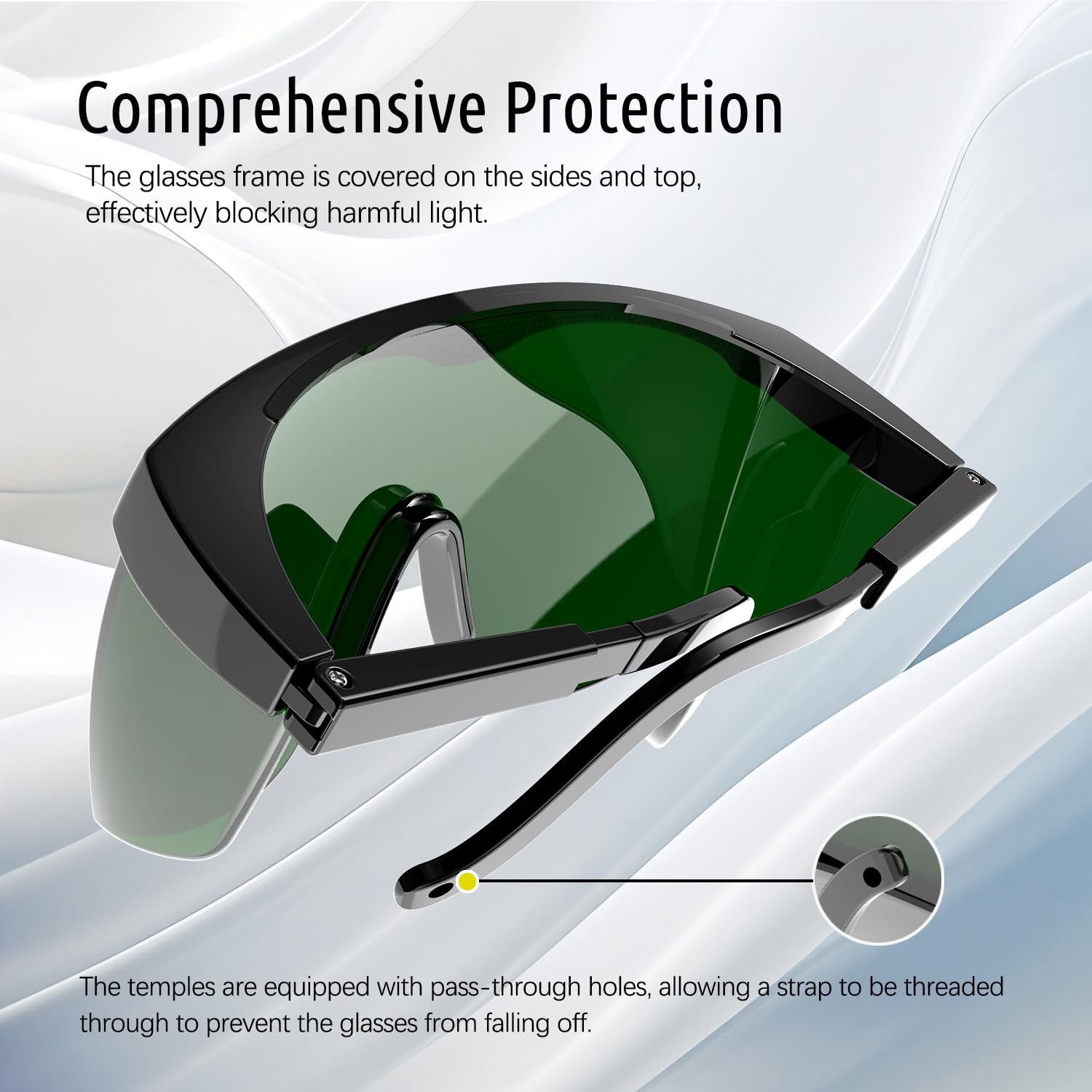 IPL Safety Glasses 200-2000nm - Laser Eye Protection Goggles with Anti-Fog & UV400 Filter, 2.5mm Thickened OD4+ Lens for Hair Removal, Tanning - Perfect for Home IPL Devices and Professional Salon Use