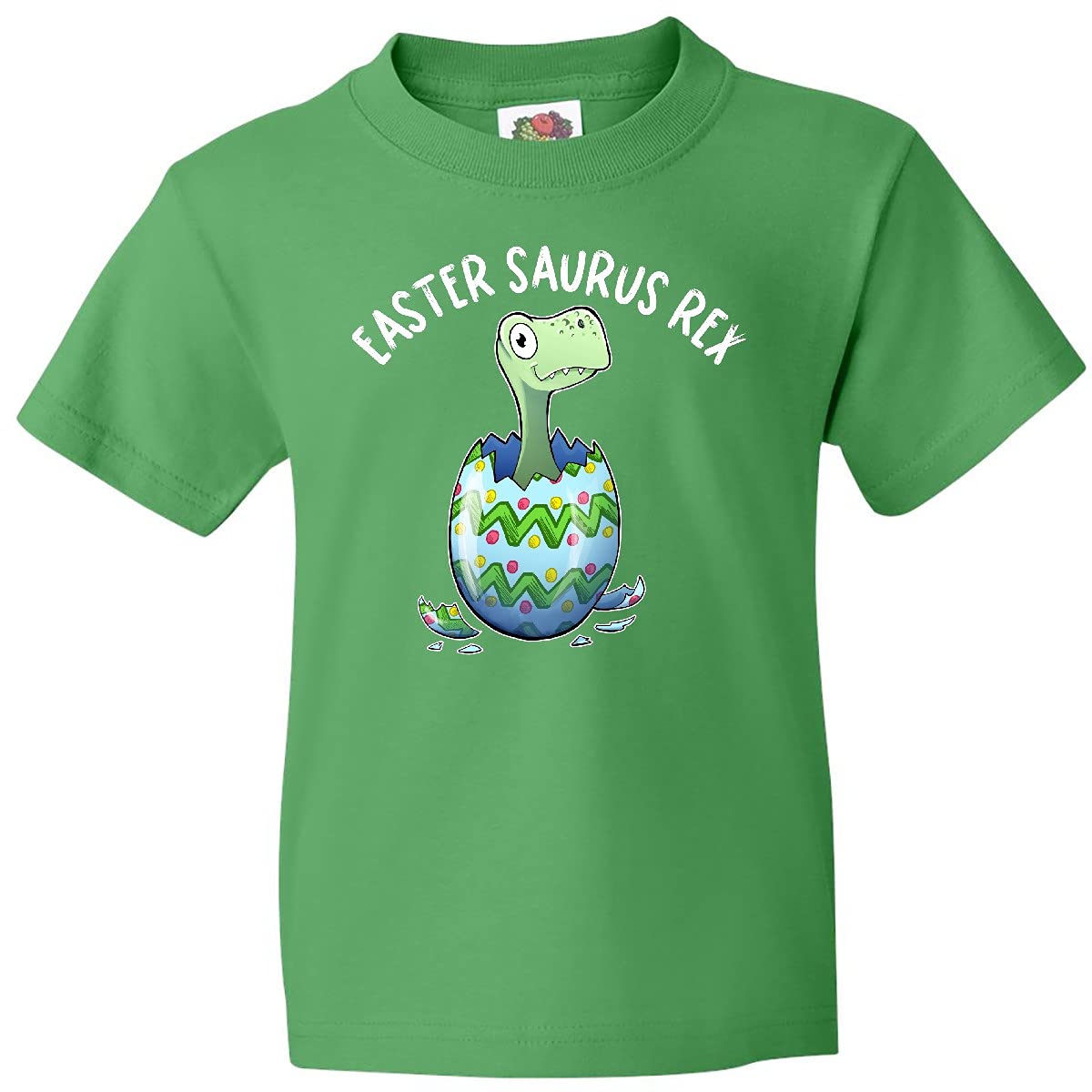 Inktastic Easter Saurus Rex Dinosaur Hatching Easter Egg Youth T-Shirt - Fun Dino Themed Easter Outfit for Kids & Toddlers | Perfect for Easter Egg Hunts, Spring Celebrations & Dinosaur Birthday Parties