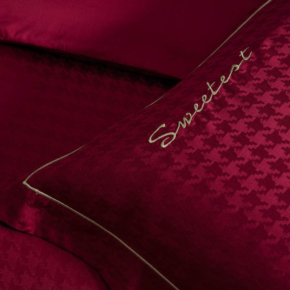 Luxury 60 Lenzing Tencel 4-Piece Bedding Set with Embroidery - Soft & Breathable Queen Size Bed Sheets - Perfect for Master Bedroom & Guest Room Decor