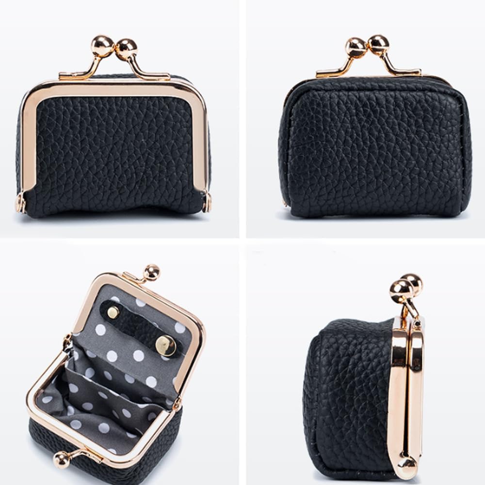 Lilyrhyme Genuine Leather Mini Jewelry Box & Coin Purse - Portable Travel Jewelry Organizer Case (Blue+Black) - Perfect for Travel, Gift Giving & Daily Jewelry Storage