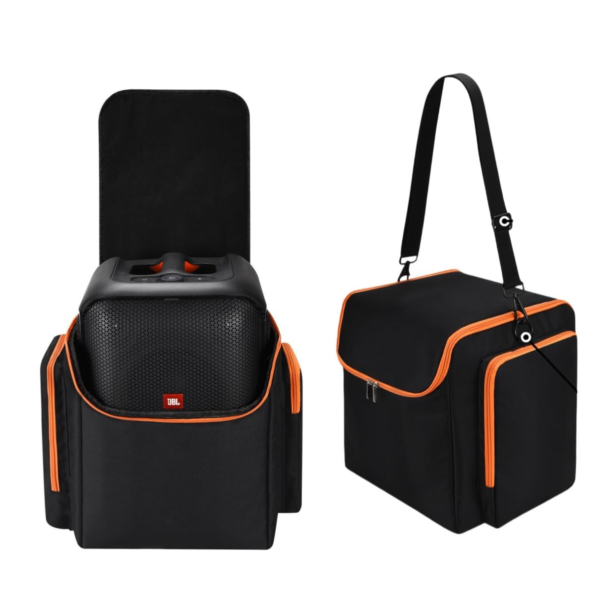 JBL PartyBox Encore Essential Speaker Case with Microphone Storage - Durable Carrying Bag for Outdoor Parties, Street Performances & Travel Protection