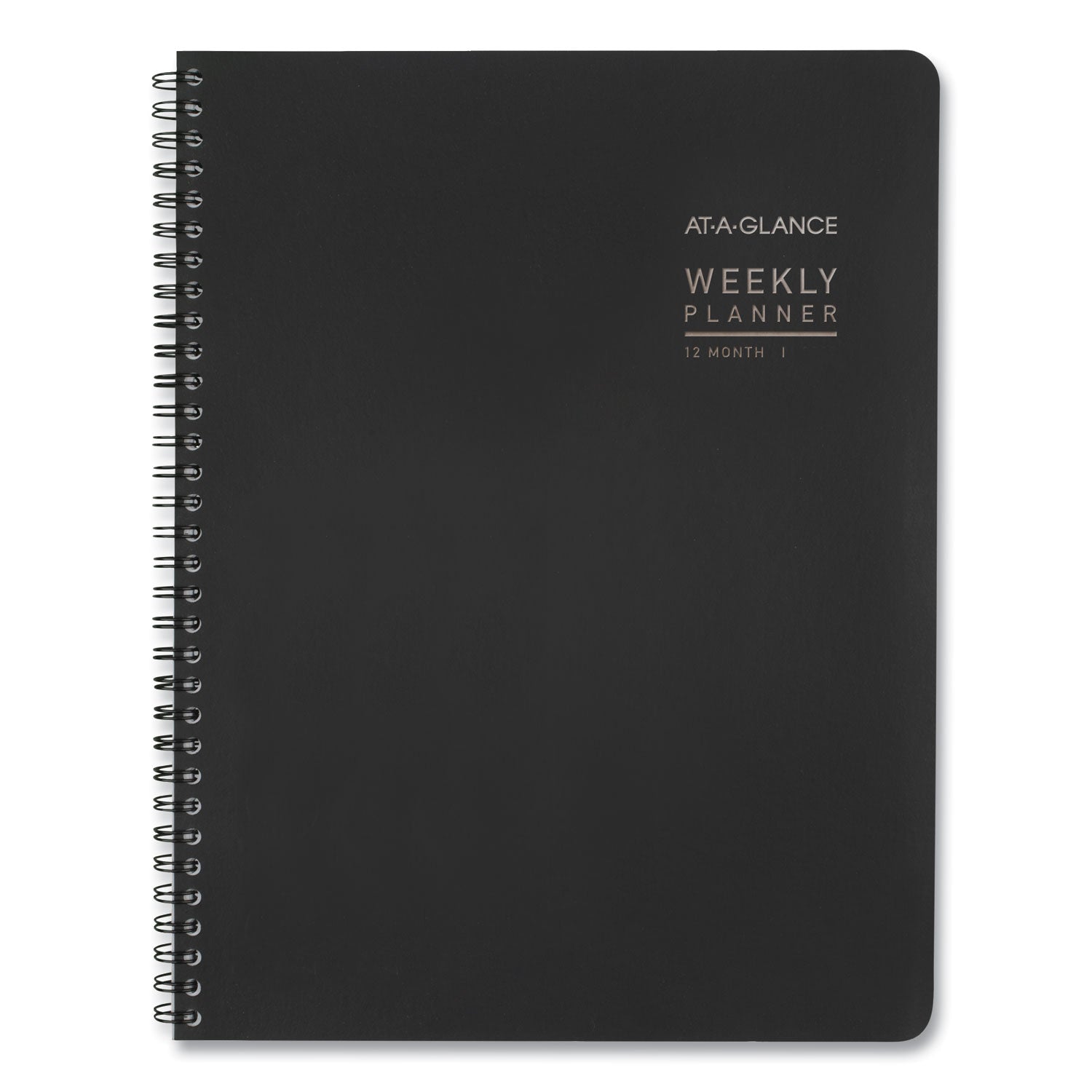 AT A GLANCE® 2025 Weekly & Monthly Planner - 11 x 8.25 Inches, Black Faux Leather Cover, 12-Month Calendar (January-December) - Perfect for Office, School & Home Organization