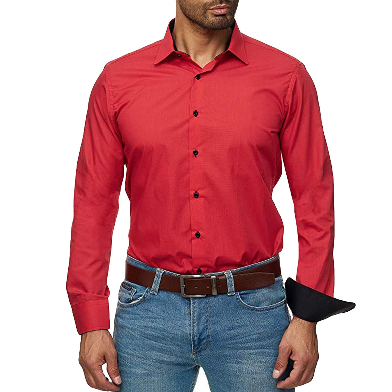 Men's Business Casual Long Sleeve Shirt - Office & Formal Wear