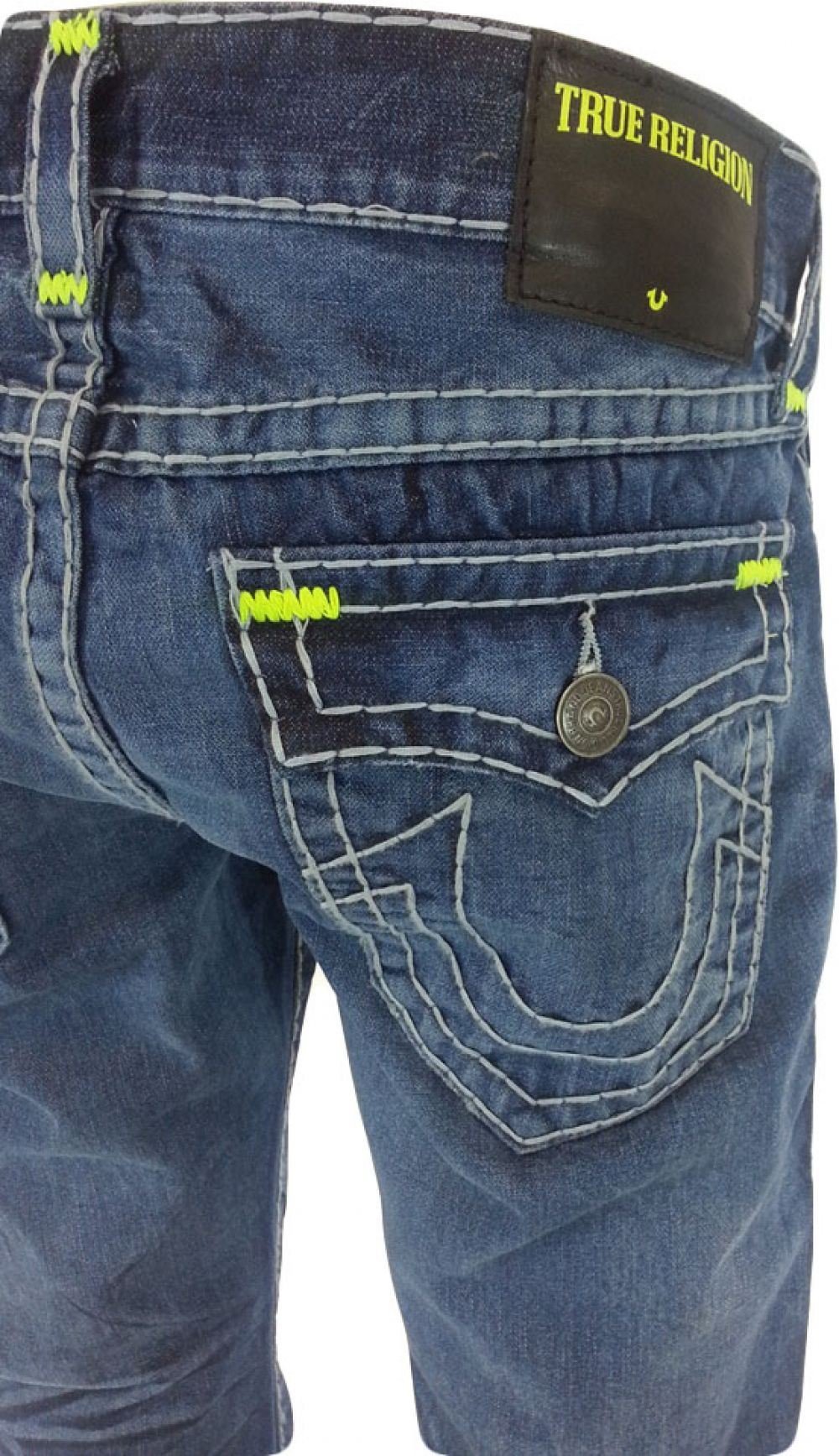 True Religion Men's Ricky Relaxed Fit Straight Leg Jean - Classic Blue Denim Pants for Casual Wear | Comfortable & Stylish for Everyday Outfits, Work & Weekend Looks