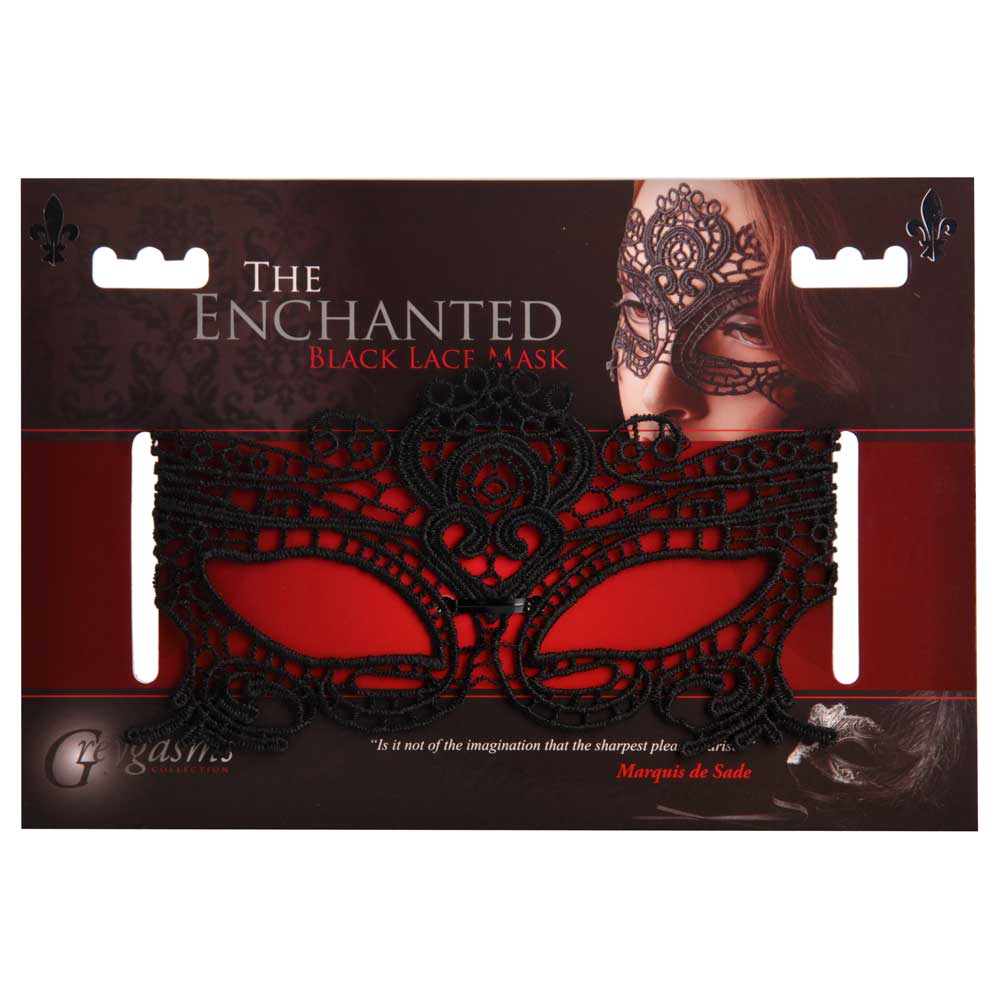 Greygasms Enchanted Black Lace Masquerade Mask - Elegant Venetian Style Halloween Costume Accessory for Parties, Balls & Cosplay
