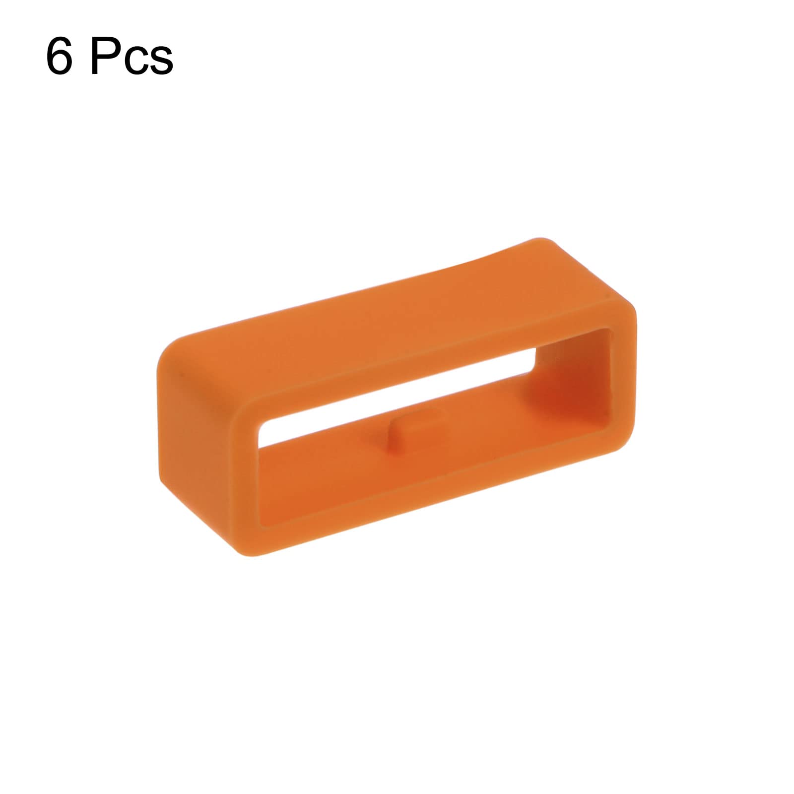 HARFINGTON 6-Pack 18mm Watch Strap Loop Fastener Rings - Orange Red | Secure Watch Band Holder for Sports, Fitness & Everyday Wear