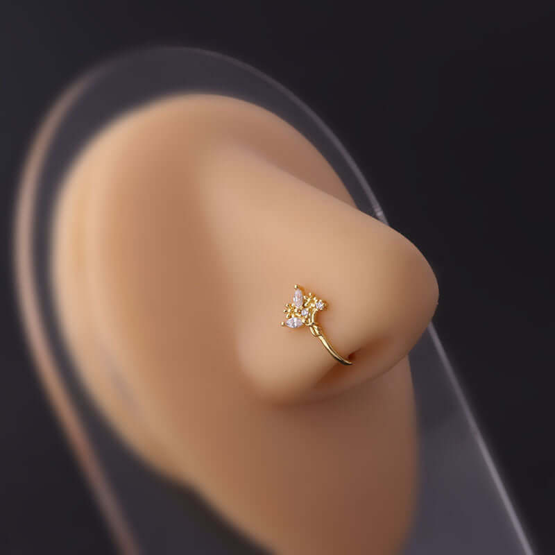 18K Gold Plated Fake Nose Ring & Nose Cuff - Elegant Pearl Nose Jewelry for Women | Perfect for Parties, Weddings & Special Occasions | HSPJ696