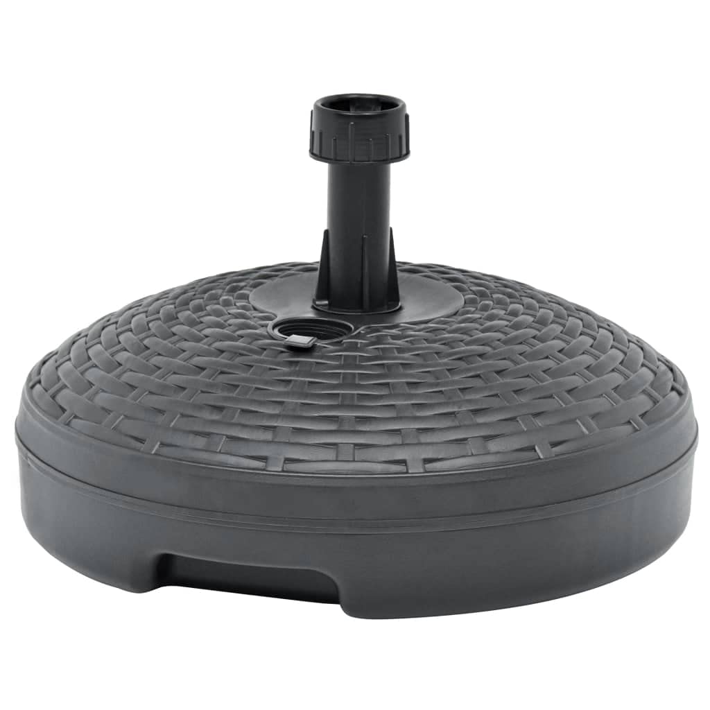 Heavy Duty 5.3 Gallon Sand/Water Filled Umbrella Base - Anthracite Plastic Rattan Design for Patio, Deck & Outdoor Stability
