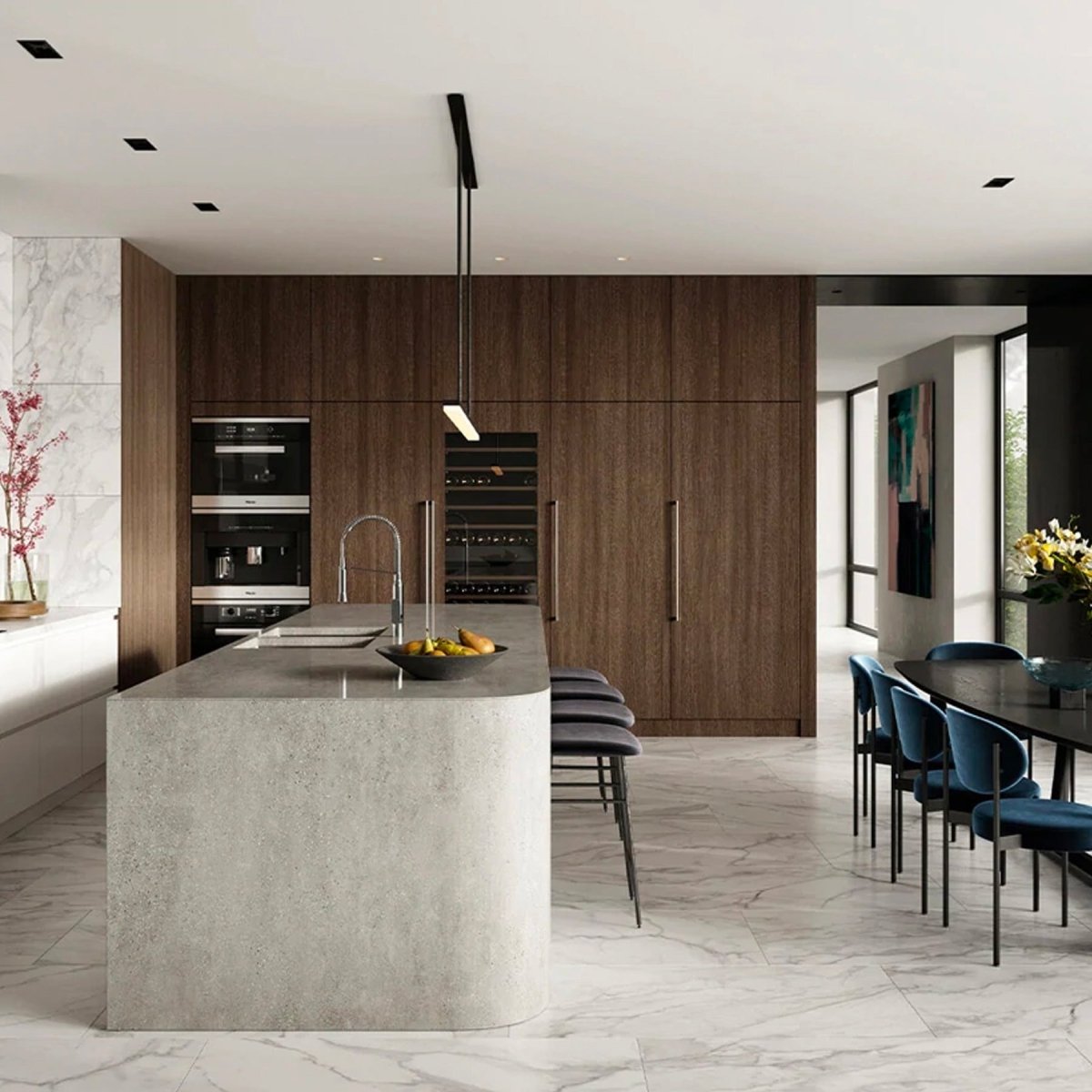 24x24 Inch Statuario Brina Plata Polished Rectified Glazed Porcelain Tile - Premium White Marble Look Floor & Wall Tile for Bathroom, Kitchen, and Living Room