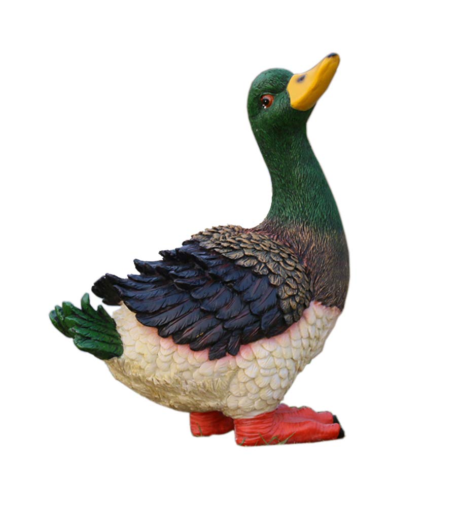 Handmade Resin Duck Sculpture Statue - Cute Garden Decor, Outdoor Lawn Ornament, Animal Art for Patio, Yard & Home Decoration | Perfect for Garden Decorating, Backyard Landscaping & Gift Giving