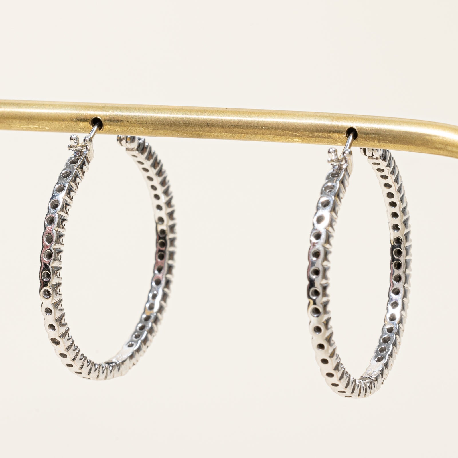 Black Diamond Hoop Earrings 1.95 Carat Total Weight | 14K Gold Plated | Elegant Dangle Earrings for Women | Perfect for Parties, Weddings & Special Occasions