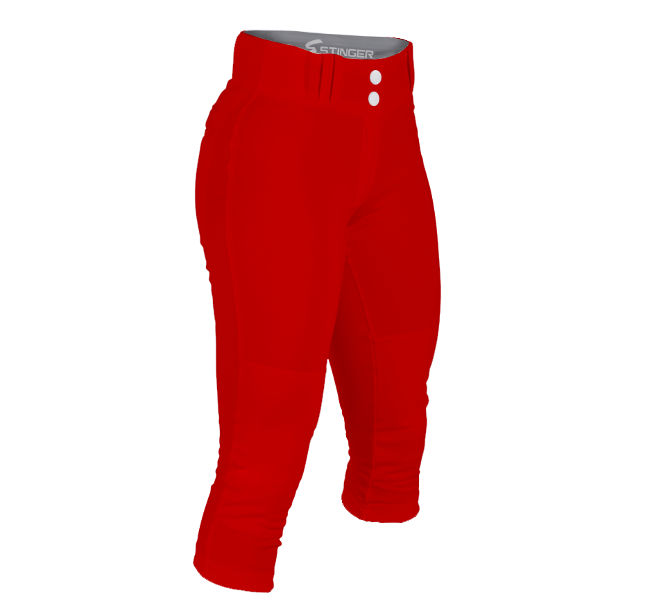 Stinger Premium Fastpitch Softball Pants for Women & Girls - Breathable Performance Baseball Pants in Red - Perfect for Softball Games, Practice & Training