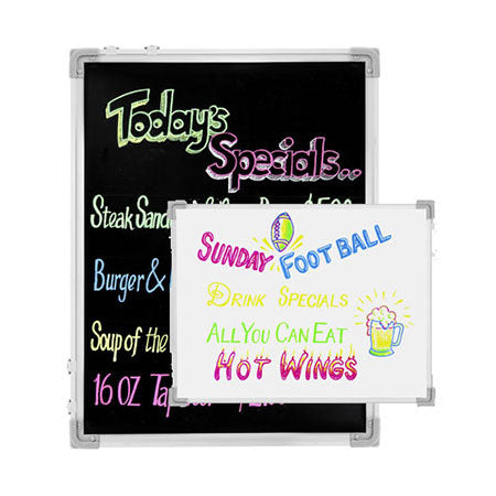 Chef Master 90030 Small Write-On Menu Board - 24 x 36 Inch Black & White Chalkboard for Restaurants, Cafes & Events - Reusable Dry Erase Sign for Daily Specials & Promotions