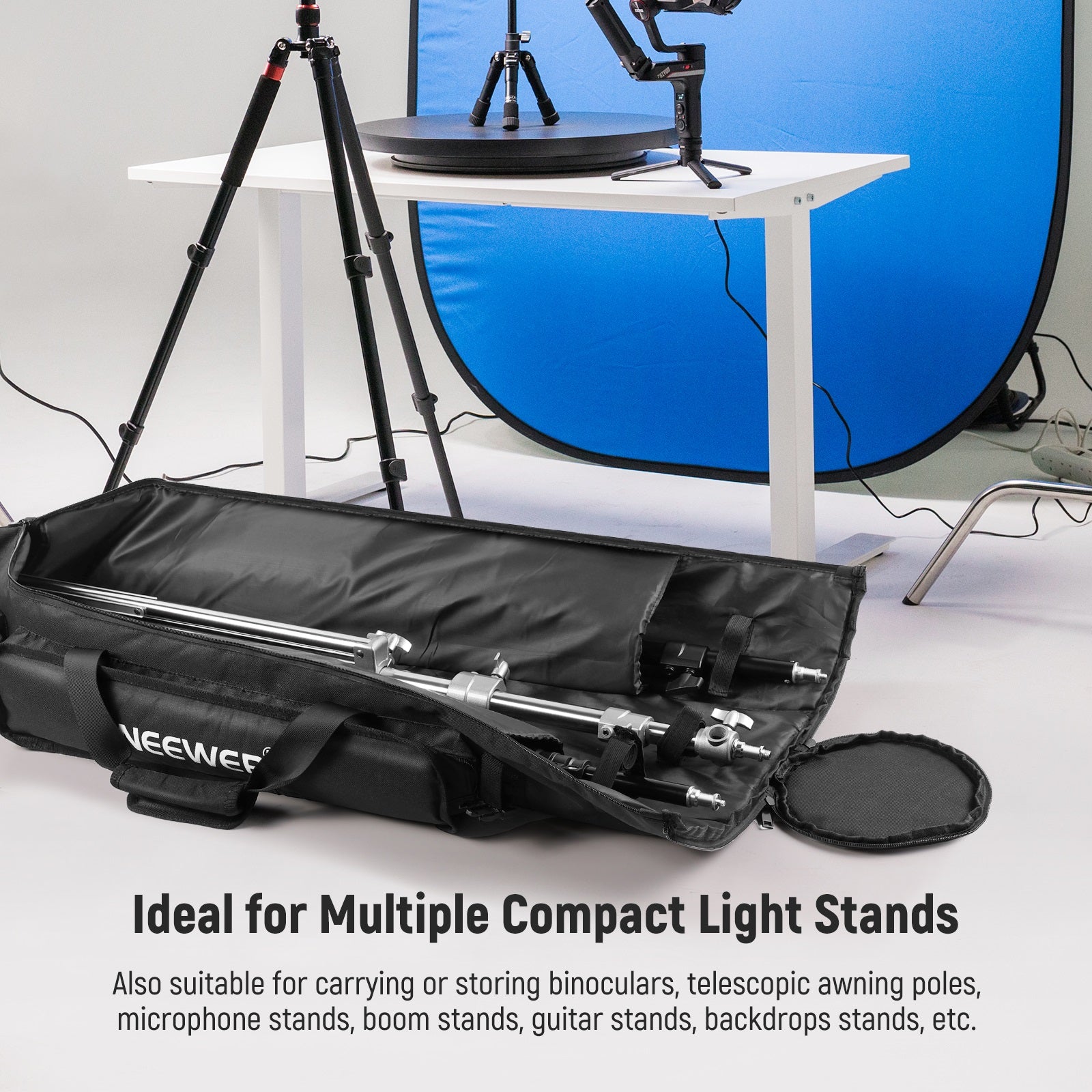 NEEWER 32/0.8m Lightweight Tripod Carrying Case - Durable Protective Bag for Camera Tripods, Monopods & Photography Equipment - Perfect for Travel, Outdoor Shoots & Studio Use