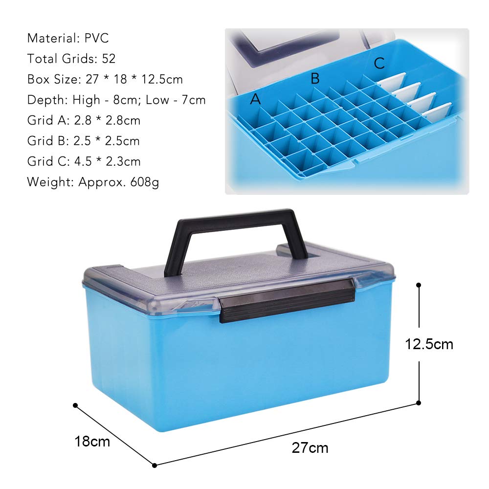 ERYUE PVC Fishing Tackle Box - Waterproof Bait and Gear Storage Organizer for Lures, Hooks, and Fishing Accessories | Perfect for Freshwater, Saltwater, and Ice Fishing Trips